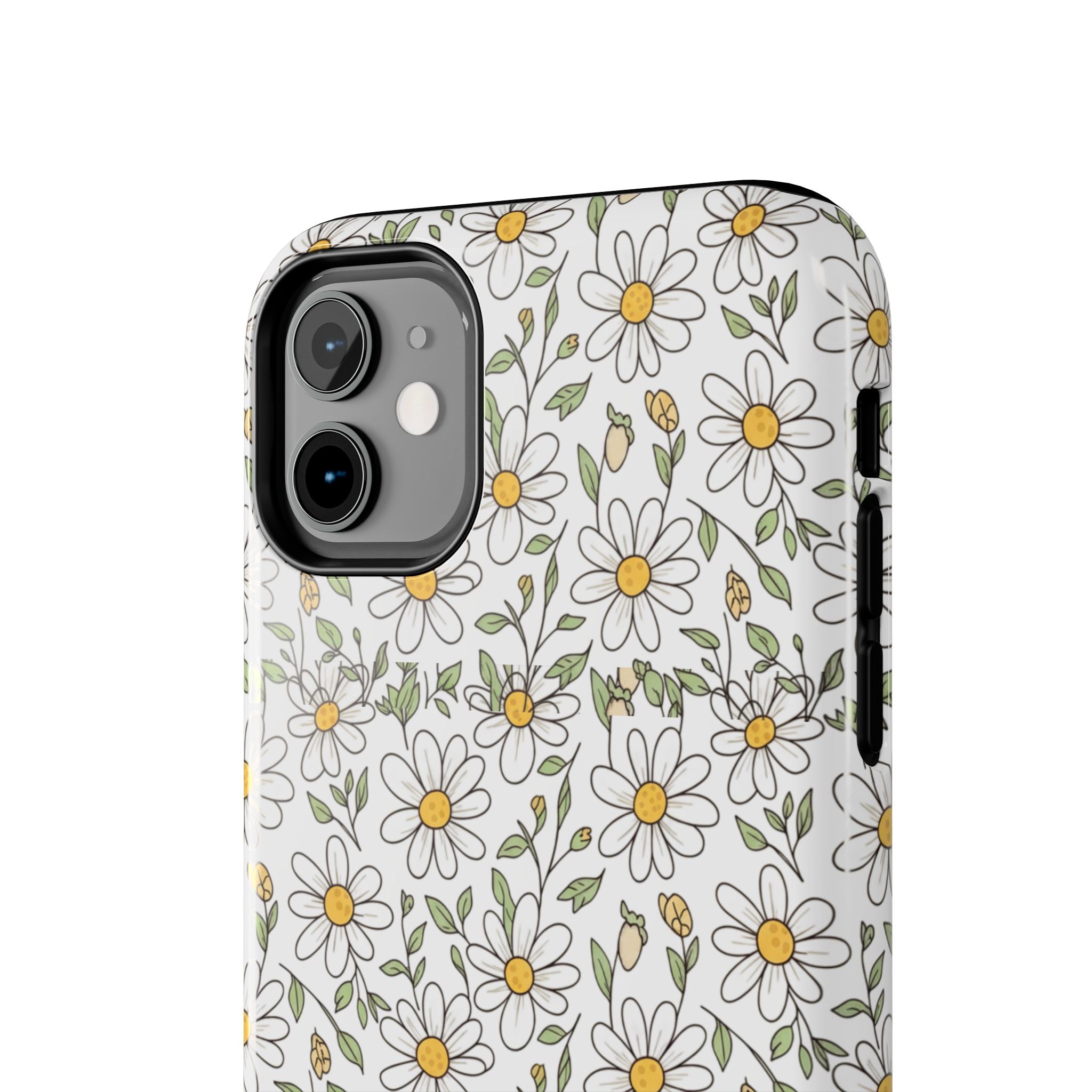 Daisy Floral Tough Phone Case — Protective White Spring Pattern