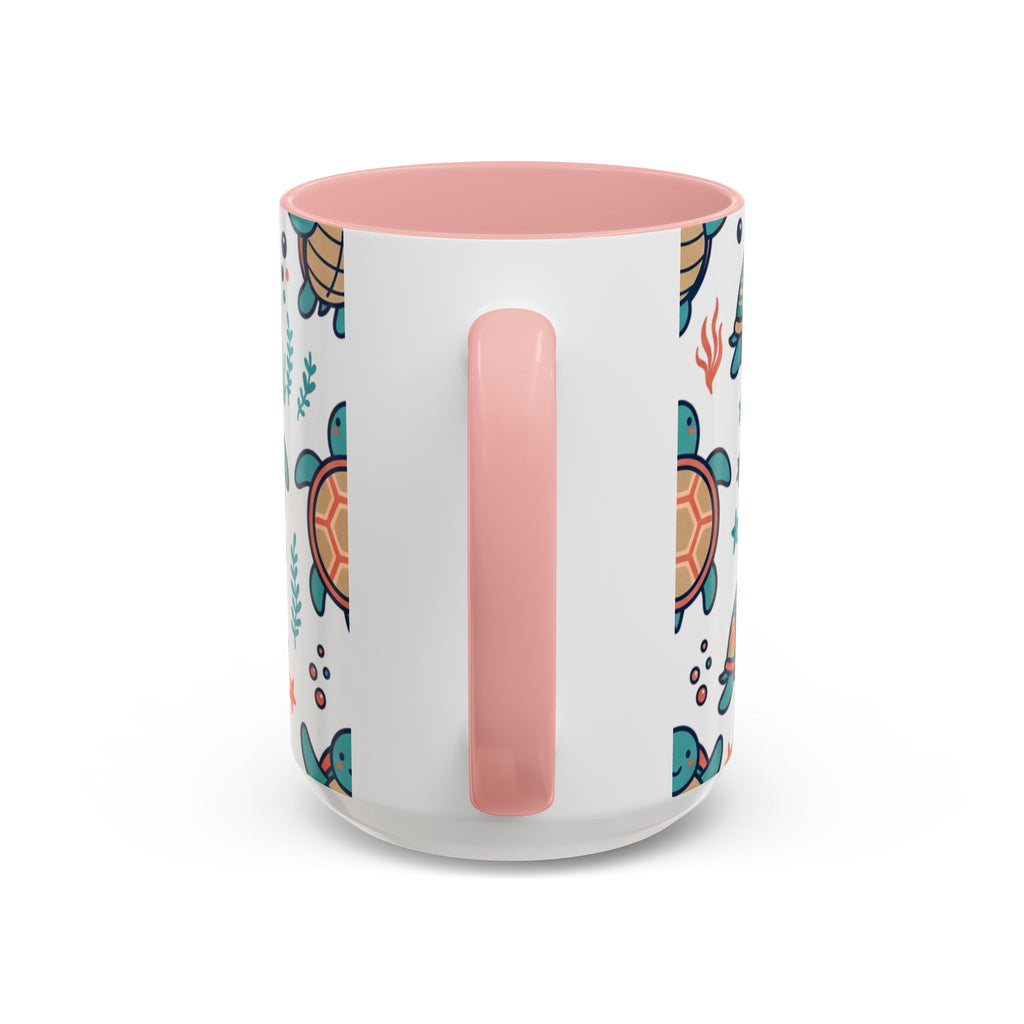Turtle Pattern Coffee Mug — Cute Sea Turtle Accent Mug (11/15oz)