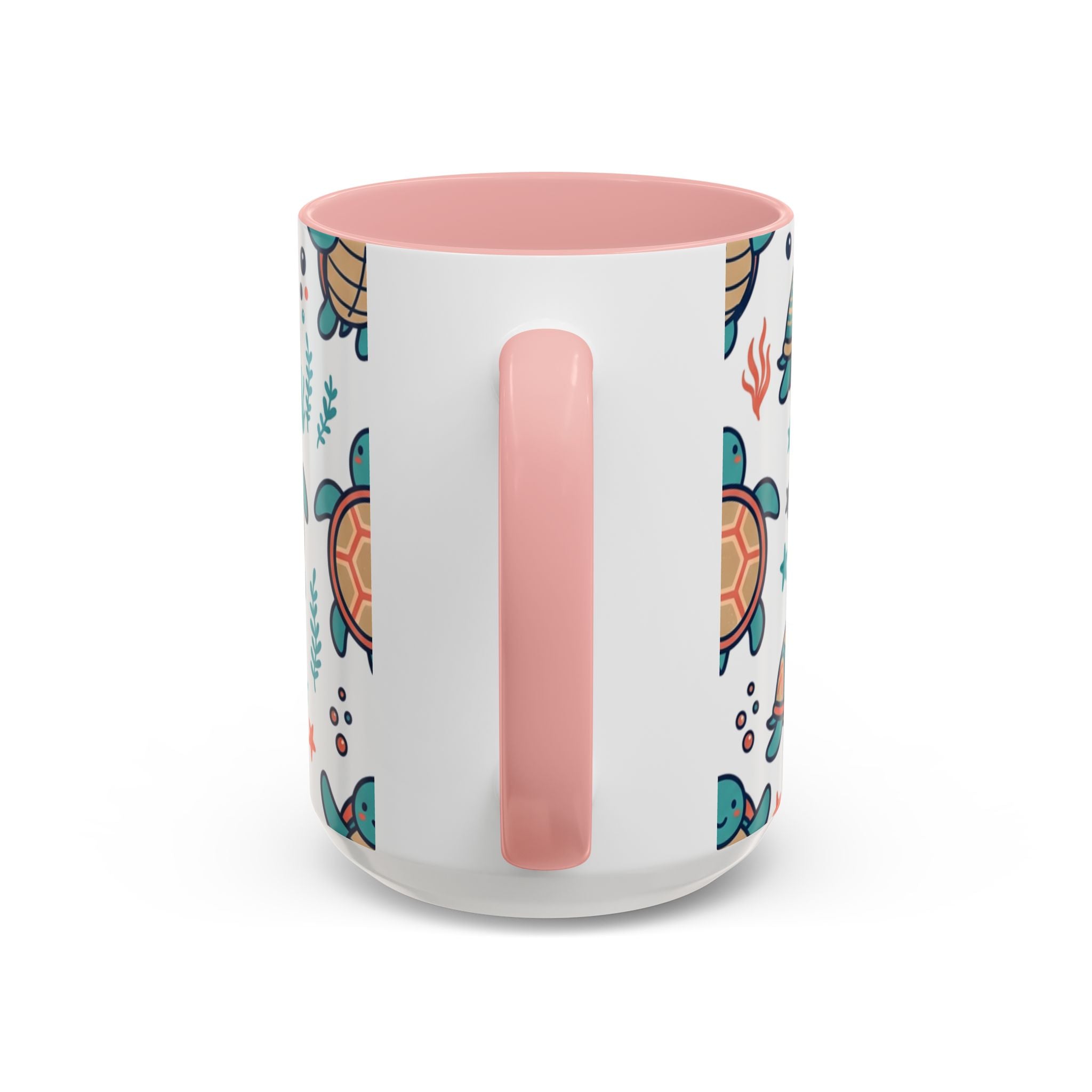 Turtle Pattern Coffee Mug — Cute Sea Turtle Accent Mug (11/15oz)