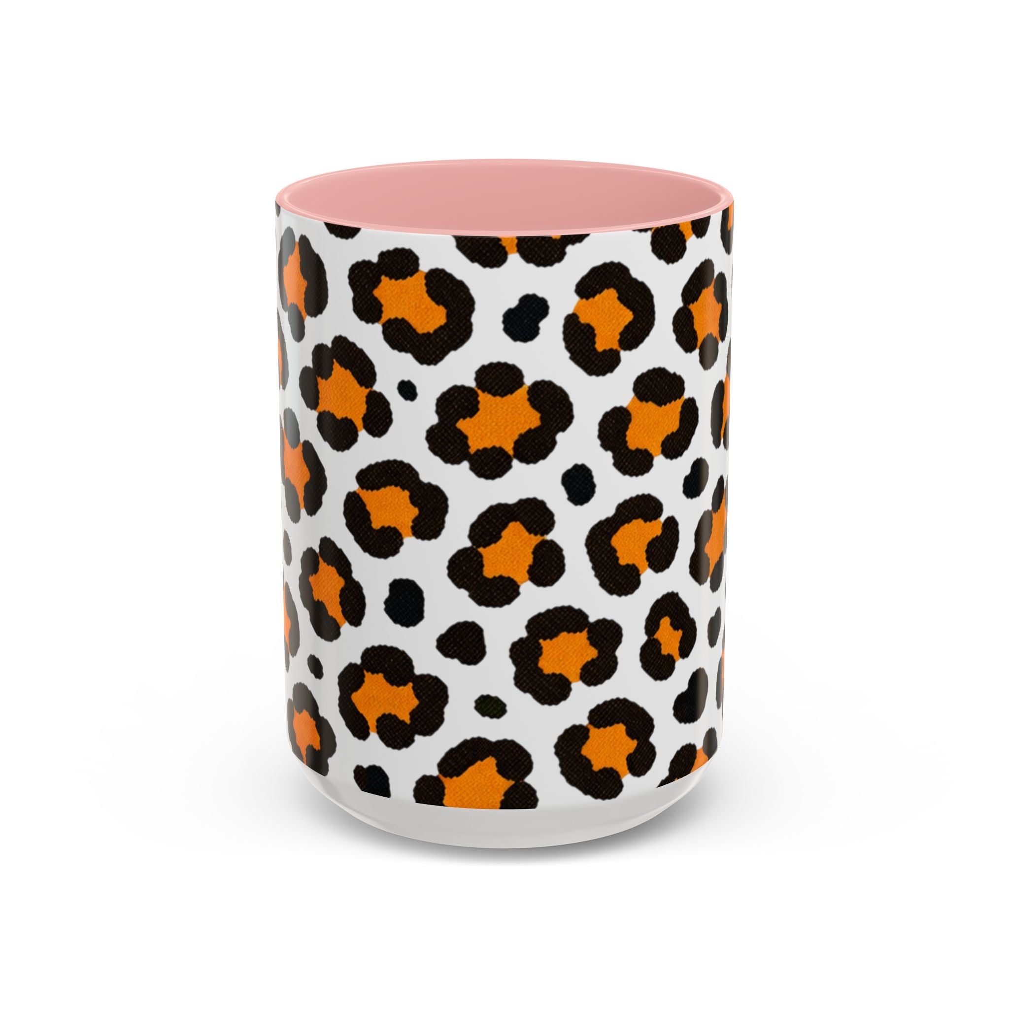Leopard Print Accent Coffee Mug - Orange & Black Pattern 11/15oz