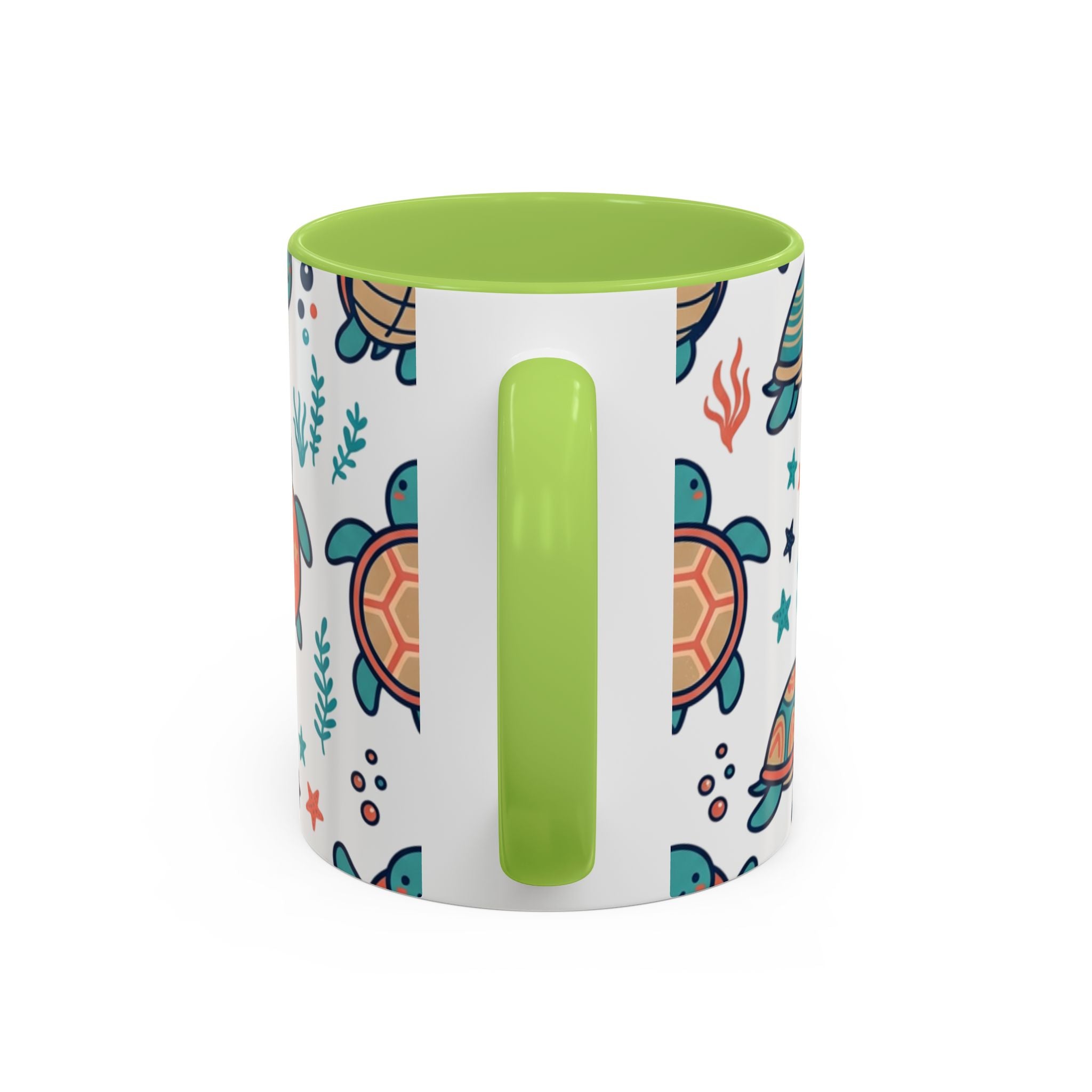 Turtle Pattern Coffee Mug — Cute Sea Turtle Accent Mug (11/15oz)