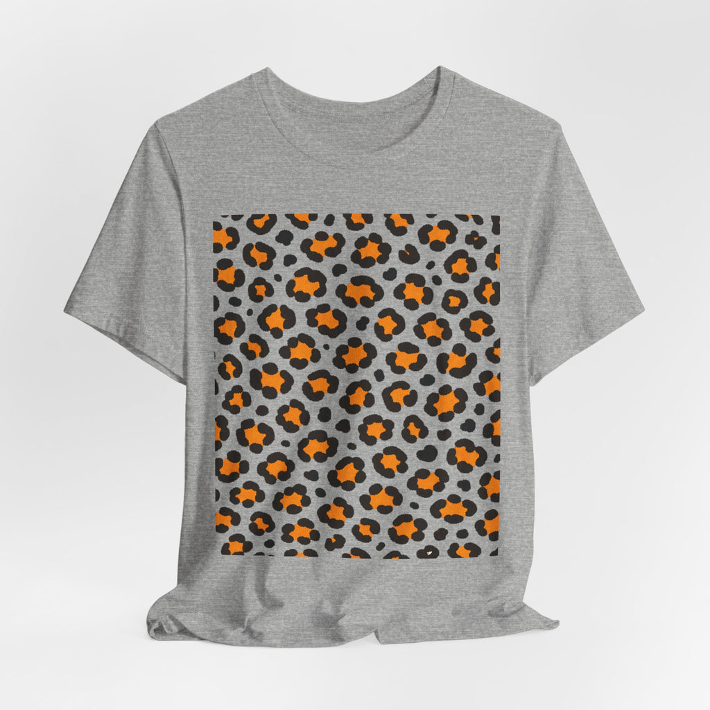 Leopard Print Orange Square T‑Shirt – Animal Print Graphic Tee
