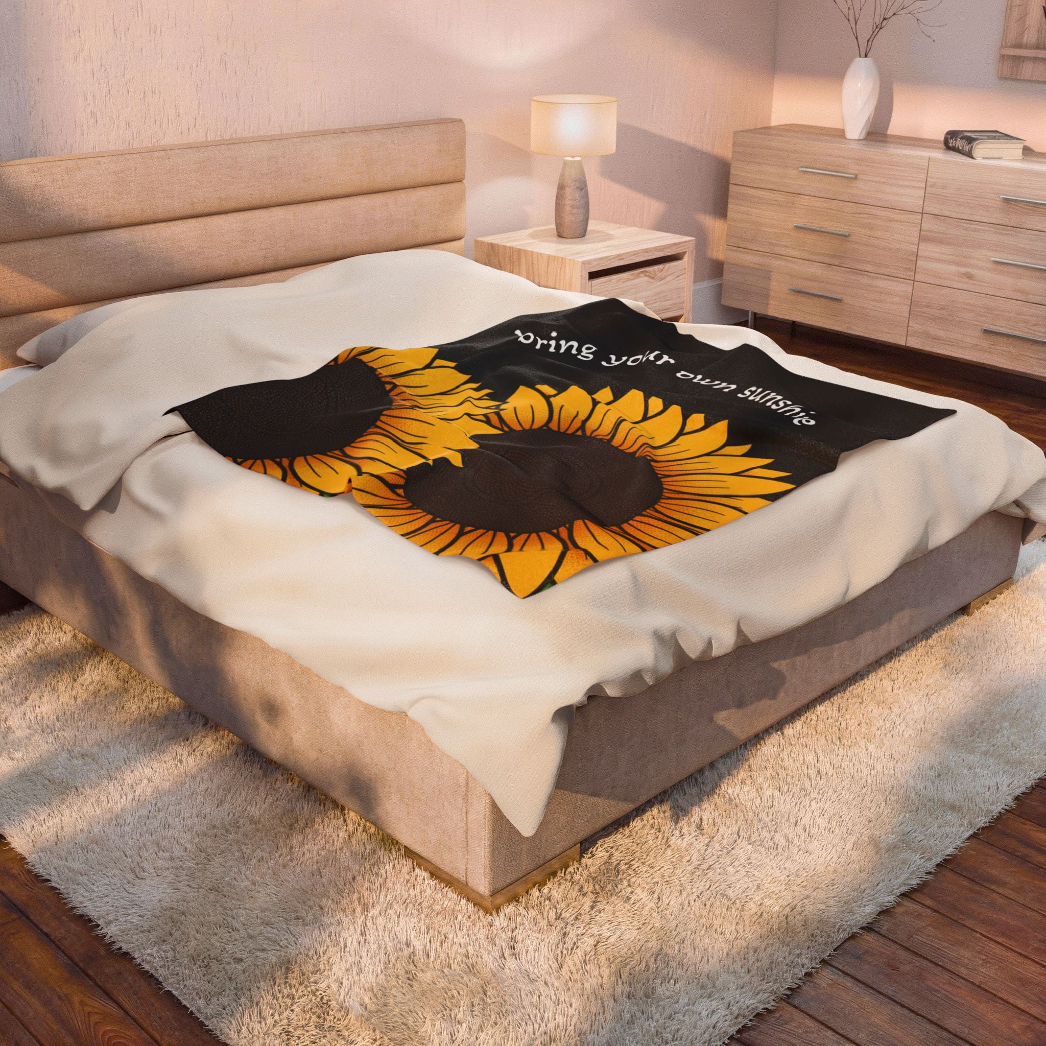 Sunflower "Bring Your Own Sunshine" Plush Blanket