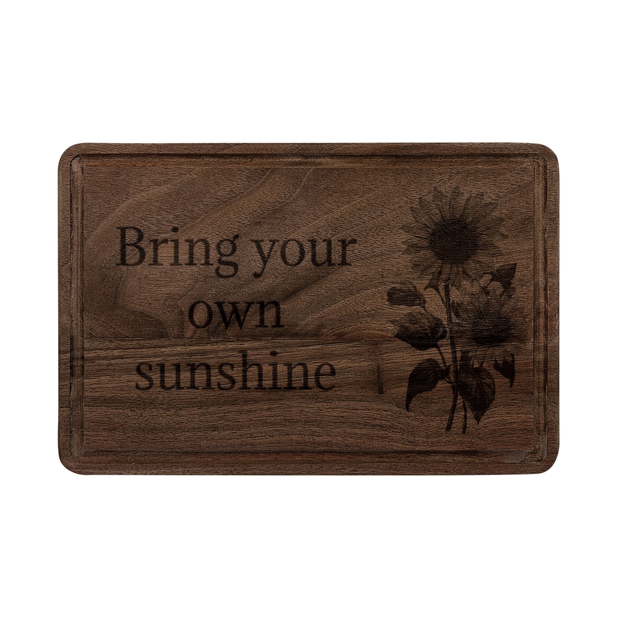 Sunflower Engraved Wooden Cutting Board — Decorative Kitchen Charcuterie & Serving Platter