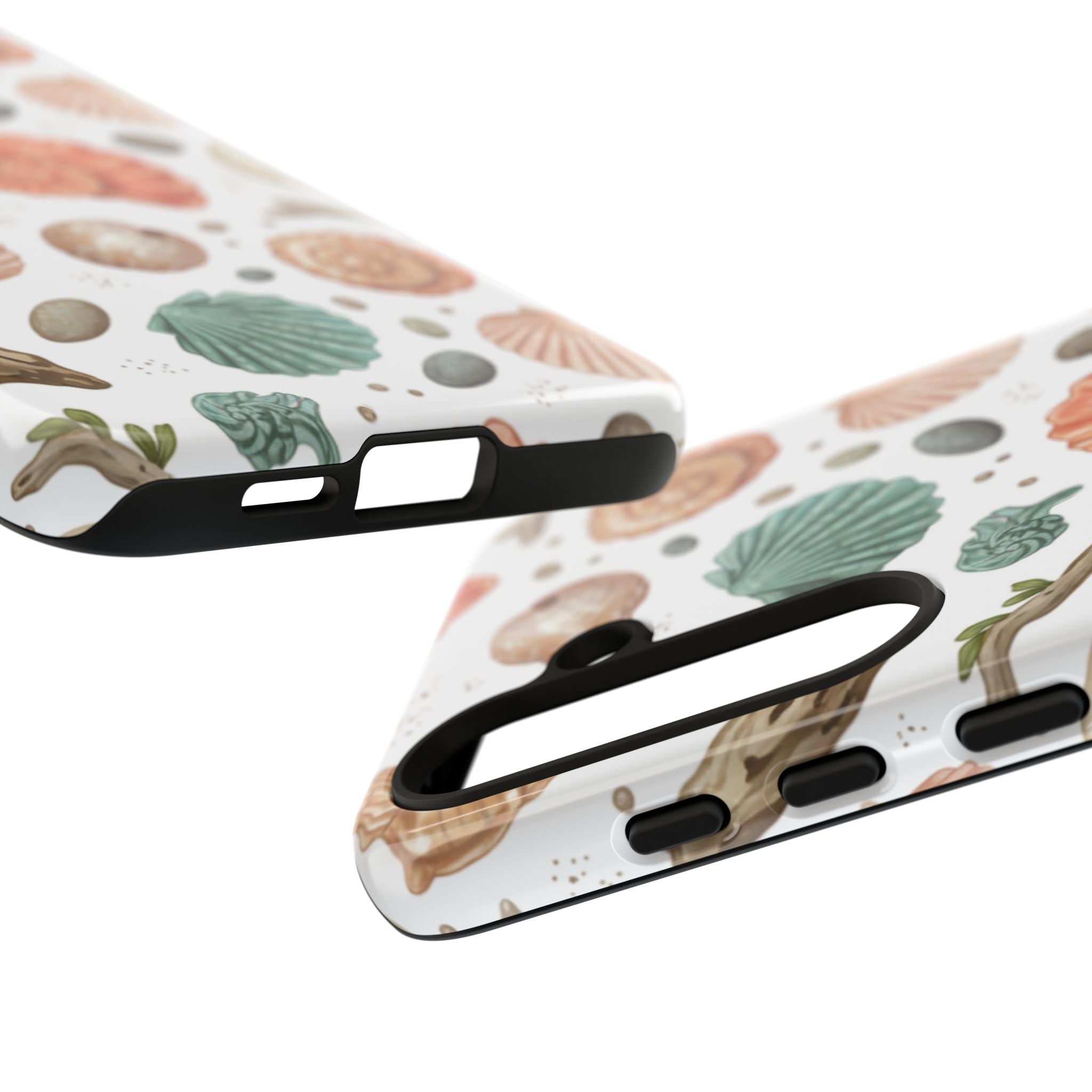 Seashell Pattern Phone Case - Coastal Beach Shells Protective Tough Case