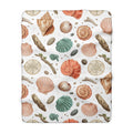Seashell Sherpa Fleece Blanket – Cozy Nautical Beach Throw