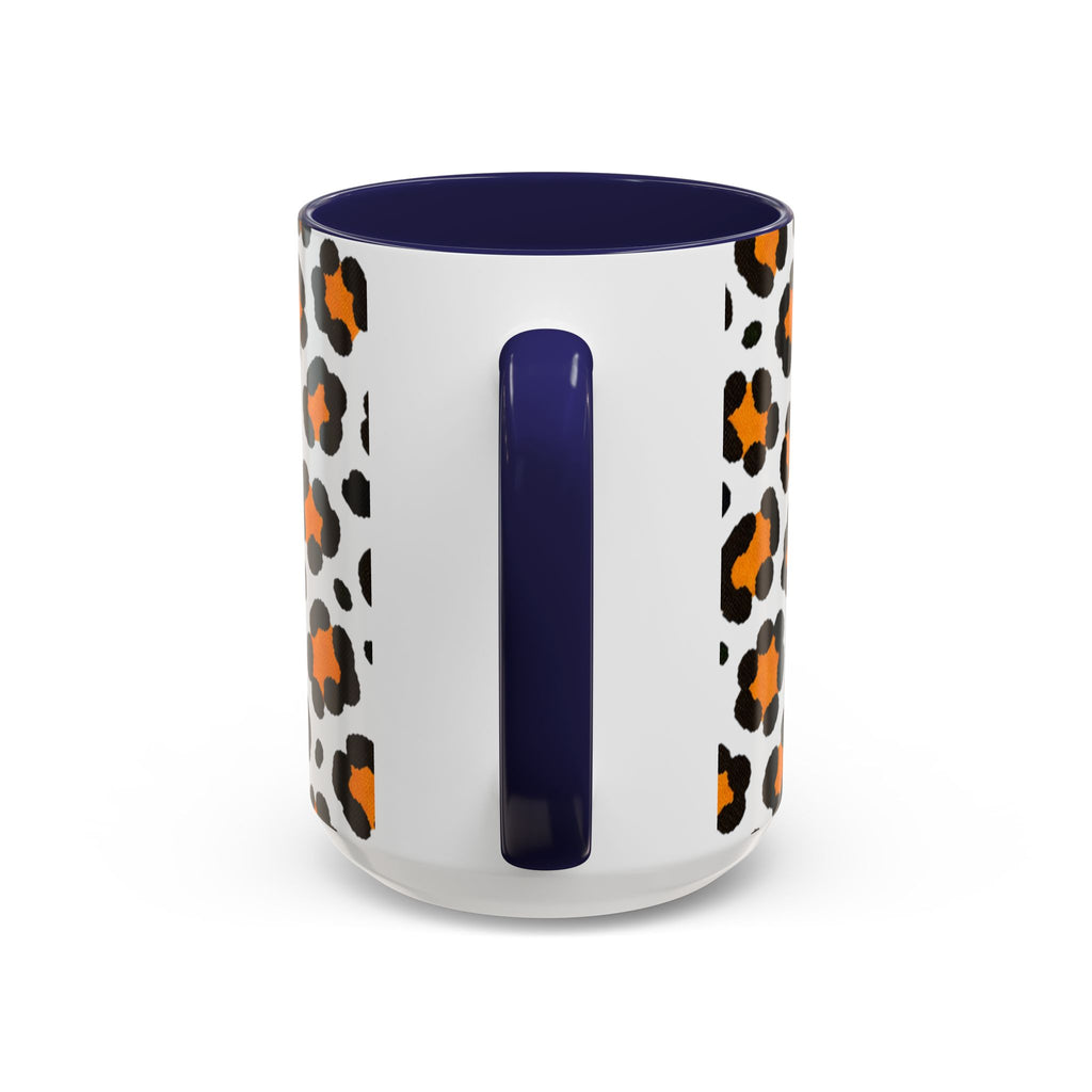 Leopard Print Accent Coffee Mug - Orange & Black Pattern 11/15oz