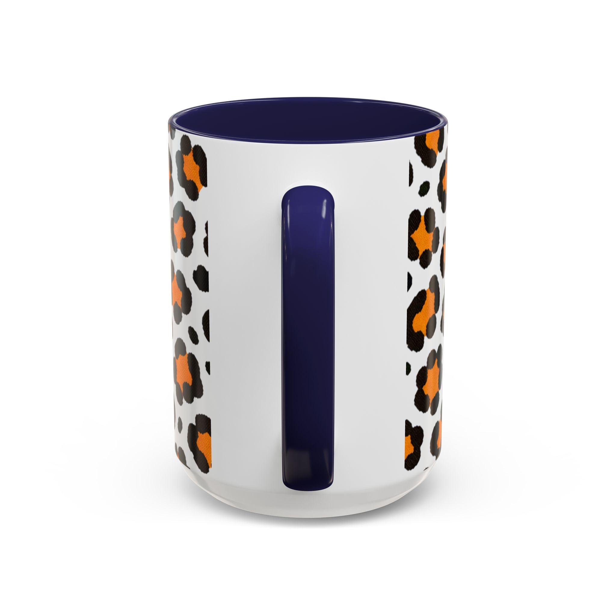 Leopard Print Accent Coffee Mug - Orange & Black Pattern 11/15oz