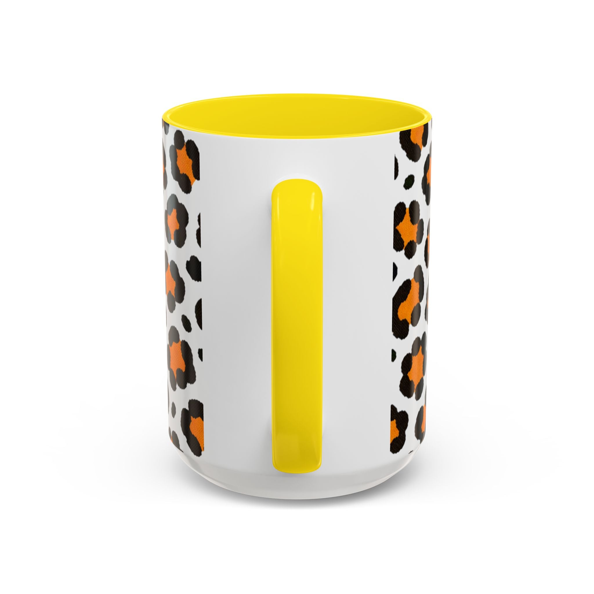 Leopard Print Accent Coffee Mug - Orange & Black Pattern 11/15oz