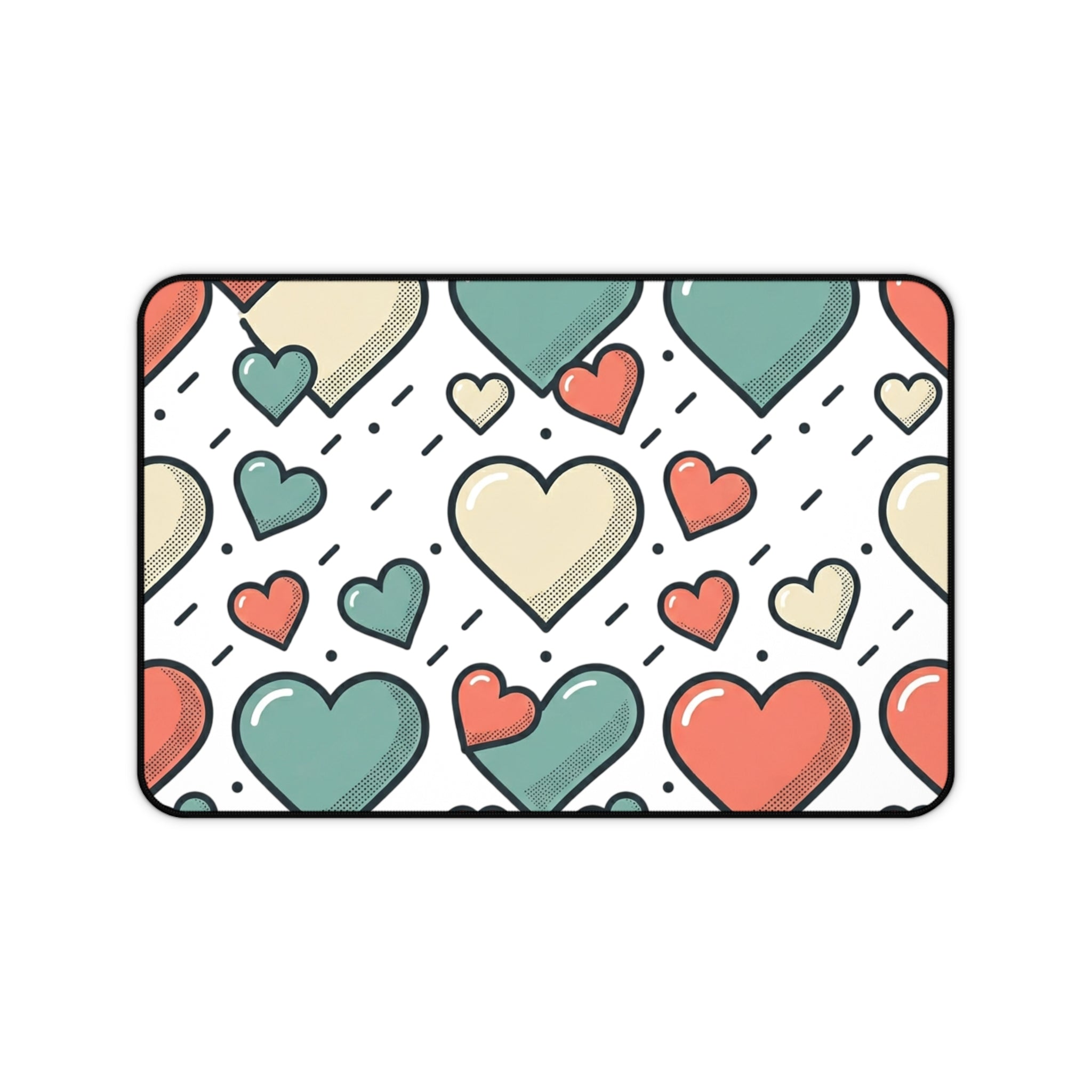 Heart Pattern Desk Mat — Cute Pastel Hearts Mouse Pad for Valentine’s Day & Everyday