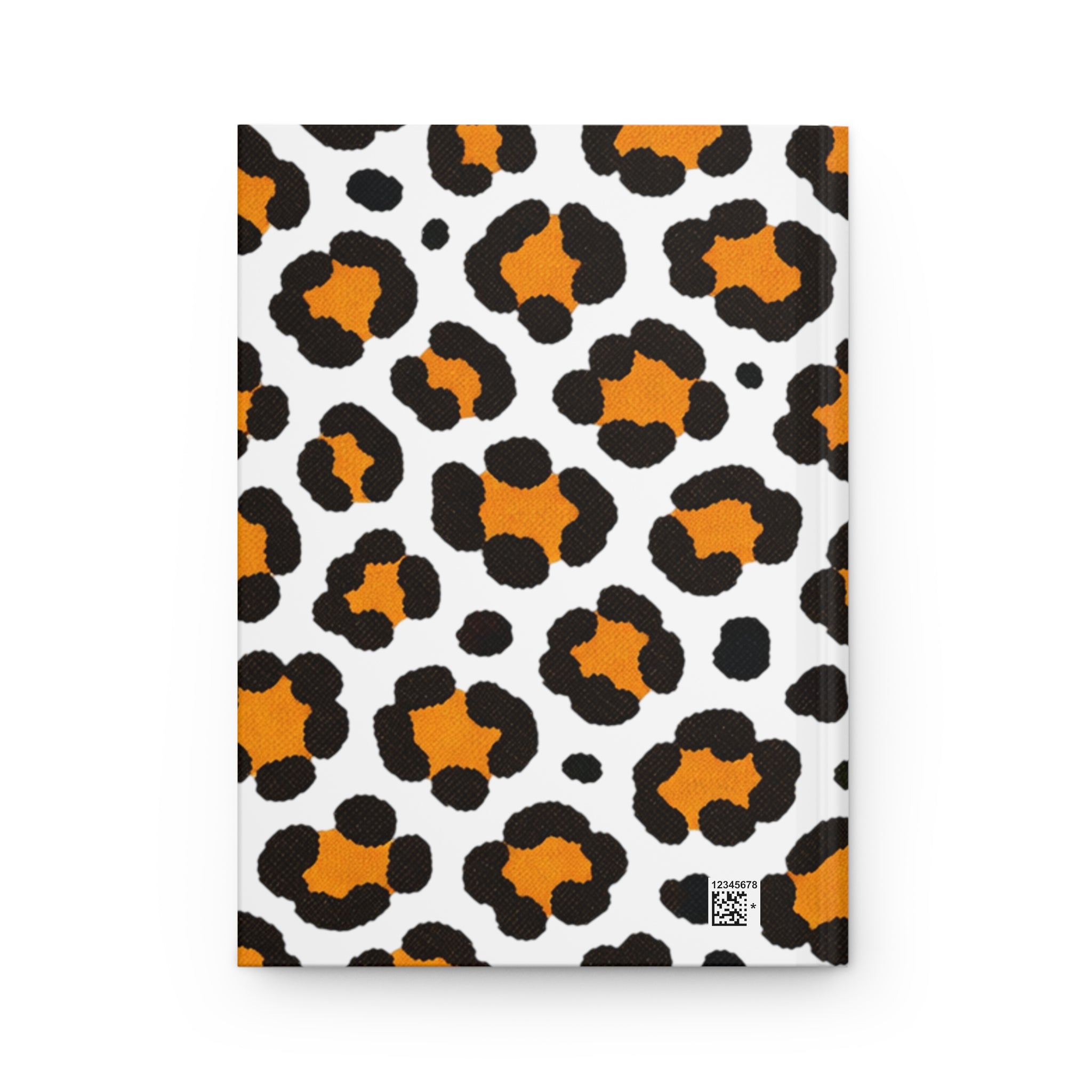 Leopard Print Hardcover Journal — Orange & Black Patterned Notebook
