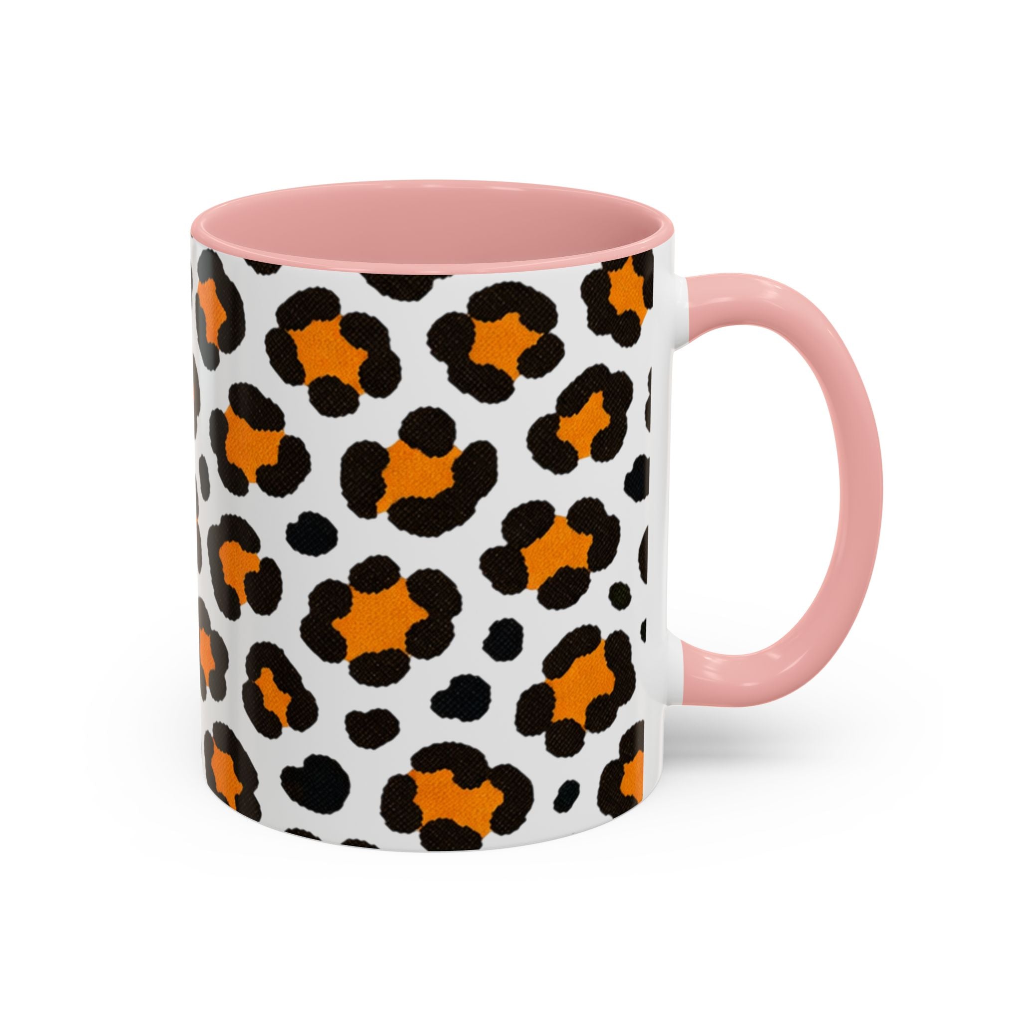 Leopard Print Accent Coffee Mug - Orange & Black Pattern 11/15oz