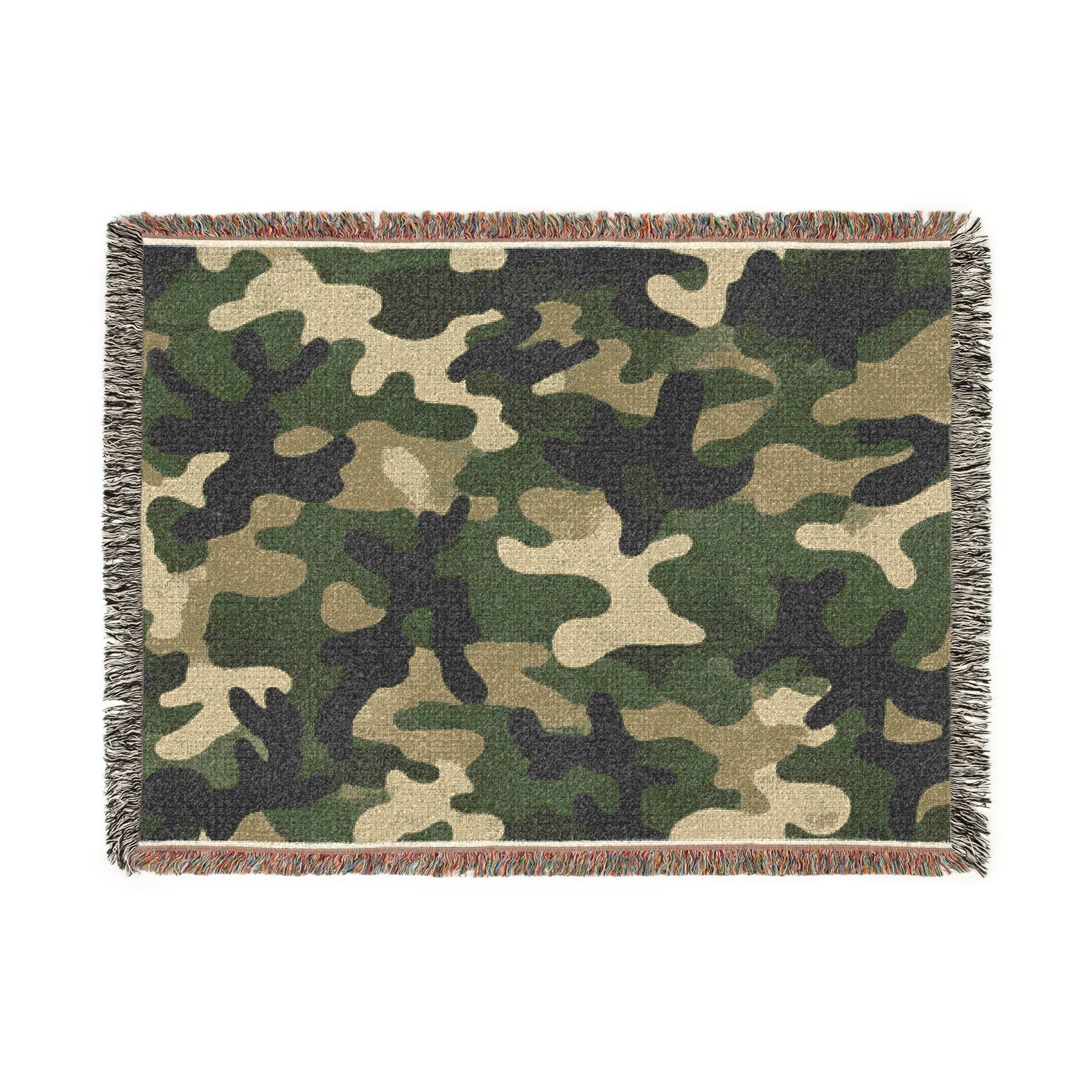 Camouflage Woven Blanket - Cozy Camo Throw for Outdoor, Military & Hunting Fans