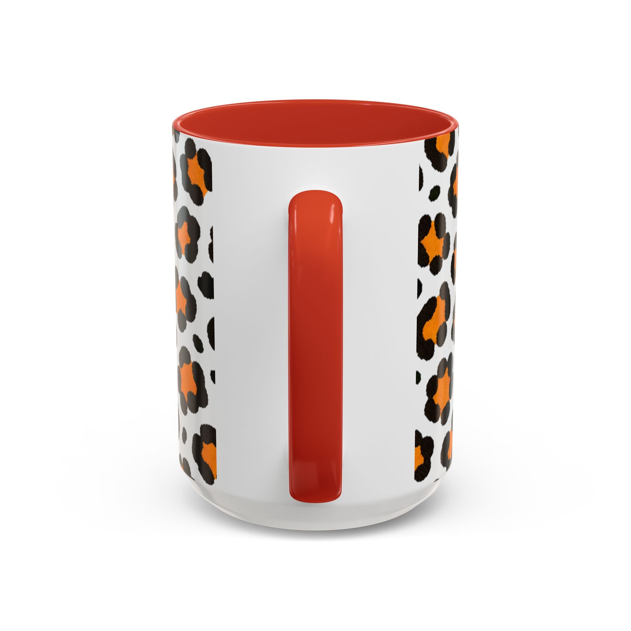 Leopard Print Accent Coffee Mug - Orange & Black Pattern 11/15oz