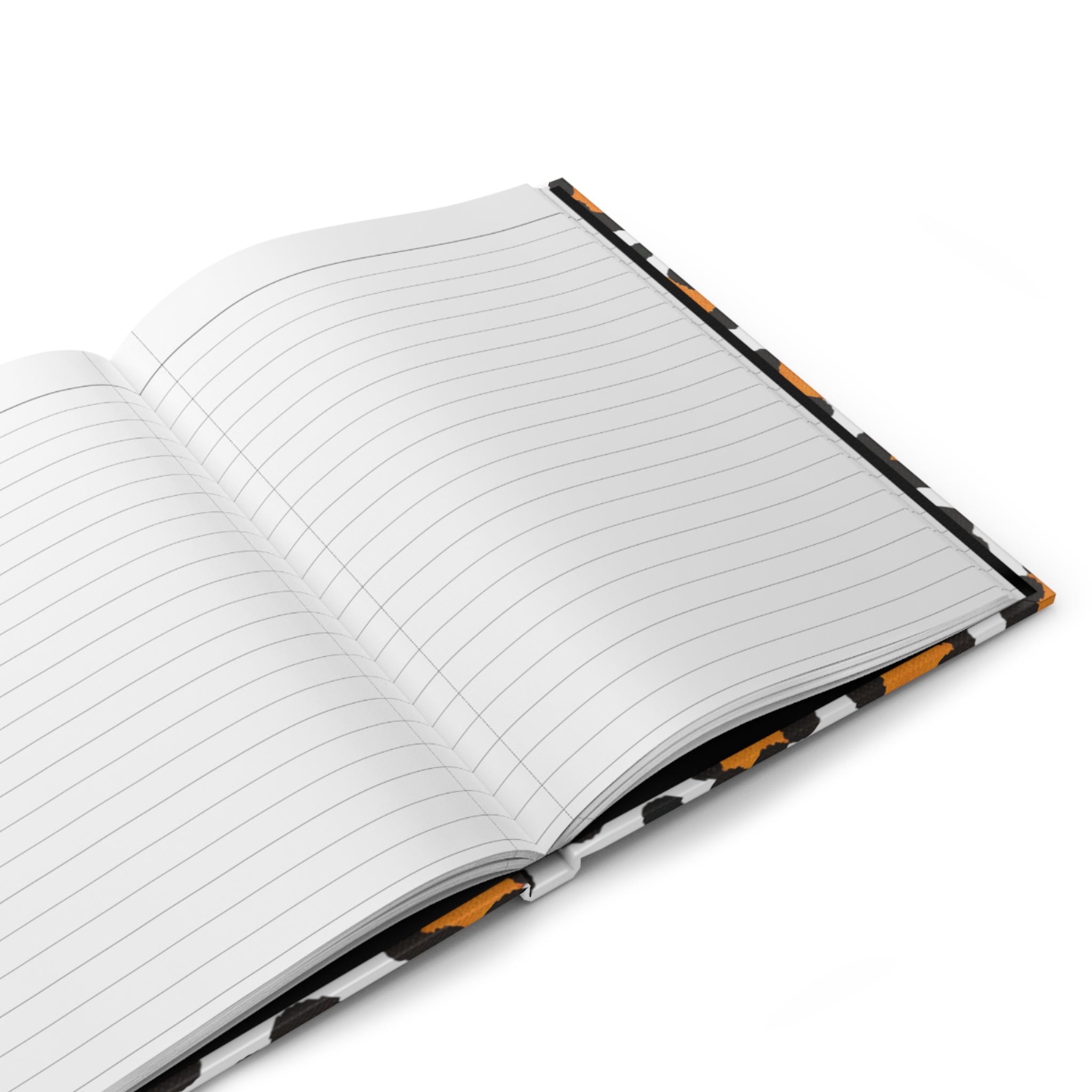 Leopard Print Hardcover Journal — Orange & Black Patterned Notebook