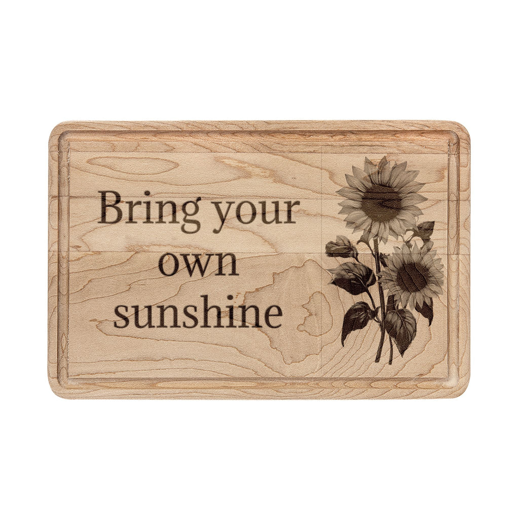 Sunflower Engraved Wooden Cutting Board — Decorative Kitchen Charcuterie & Serving Platter