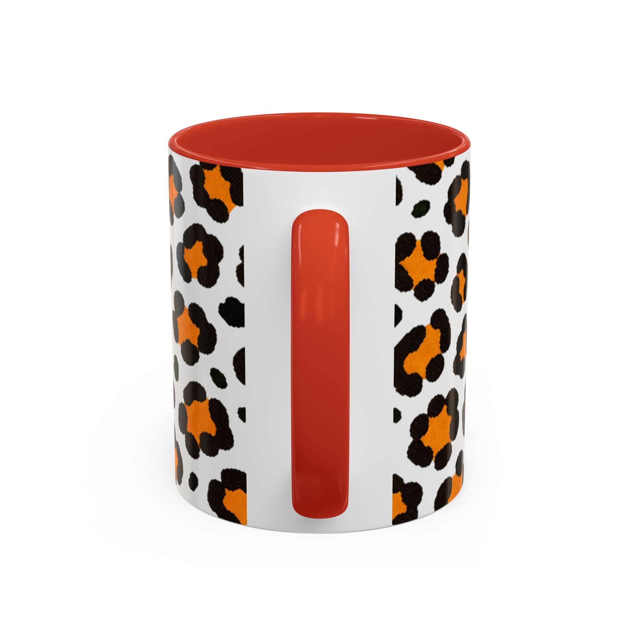 Leopard Print Accent Coffee Mug - Orange & Black Pattern 11/15oz