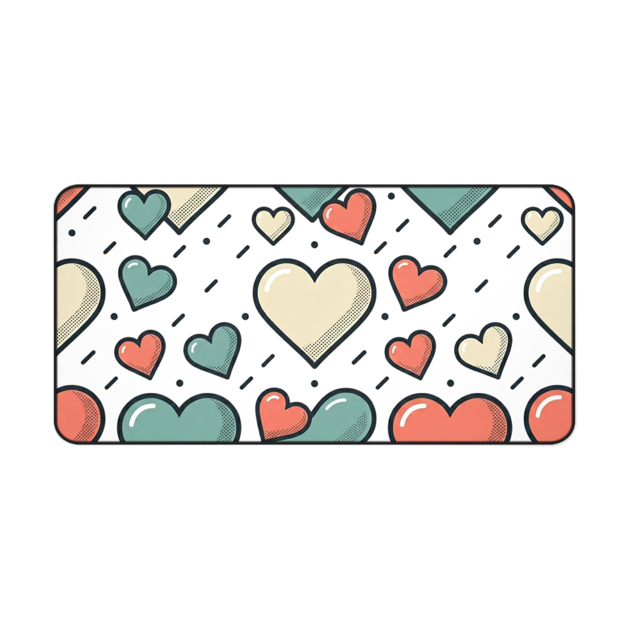 Heart Pattern Desk Mat — Cute Pastel Hearts Mouse Pad for Valentine’s Day & Everyday