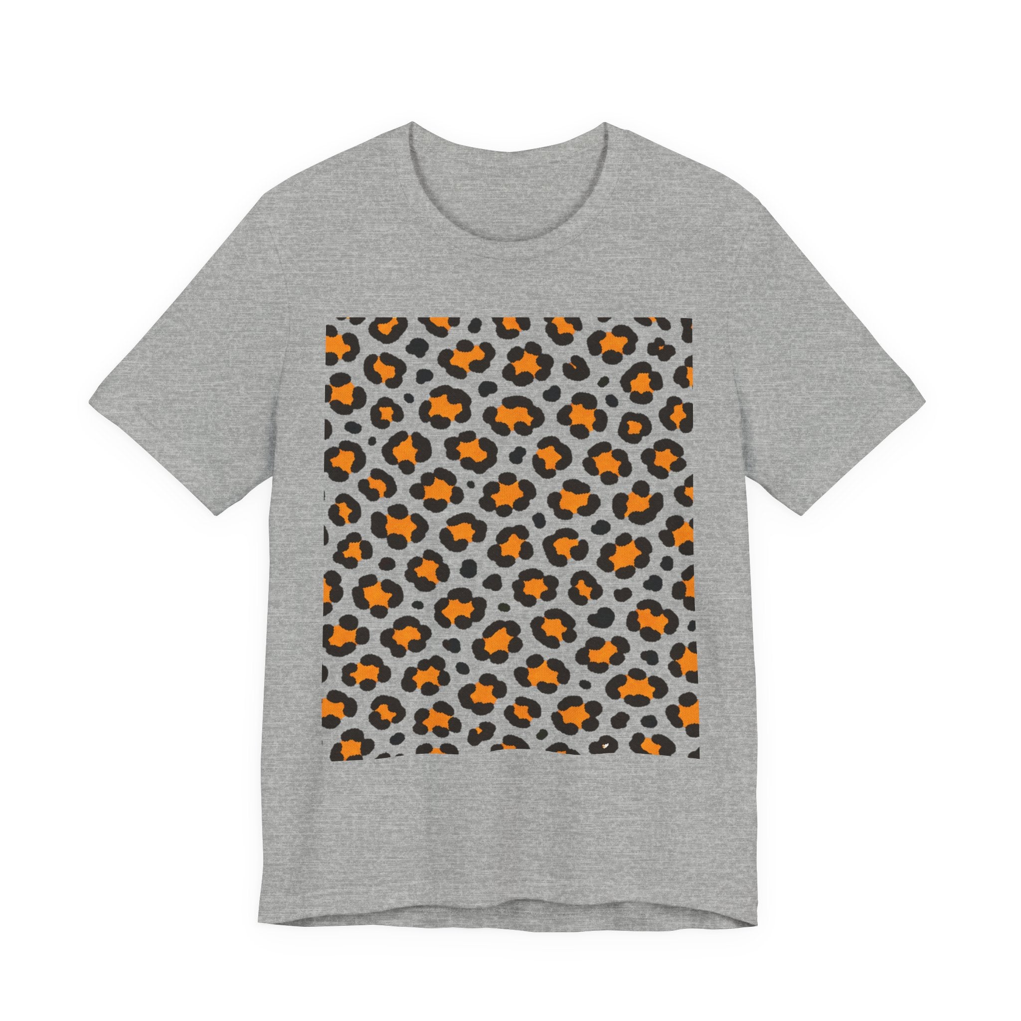 Leopard Print Orange Square T‑Shirt – Animal Print Graphic Tee