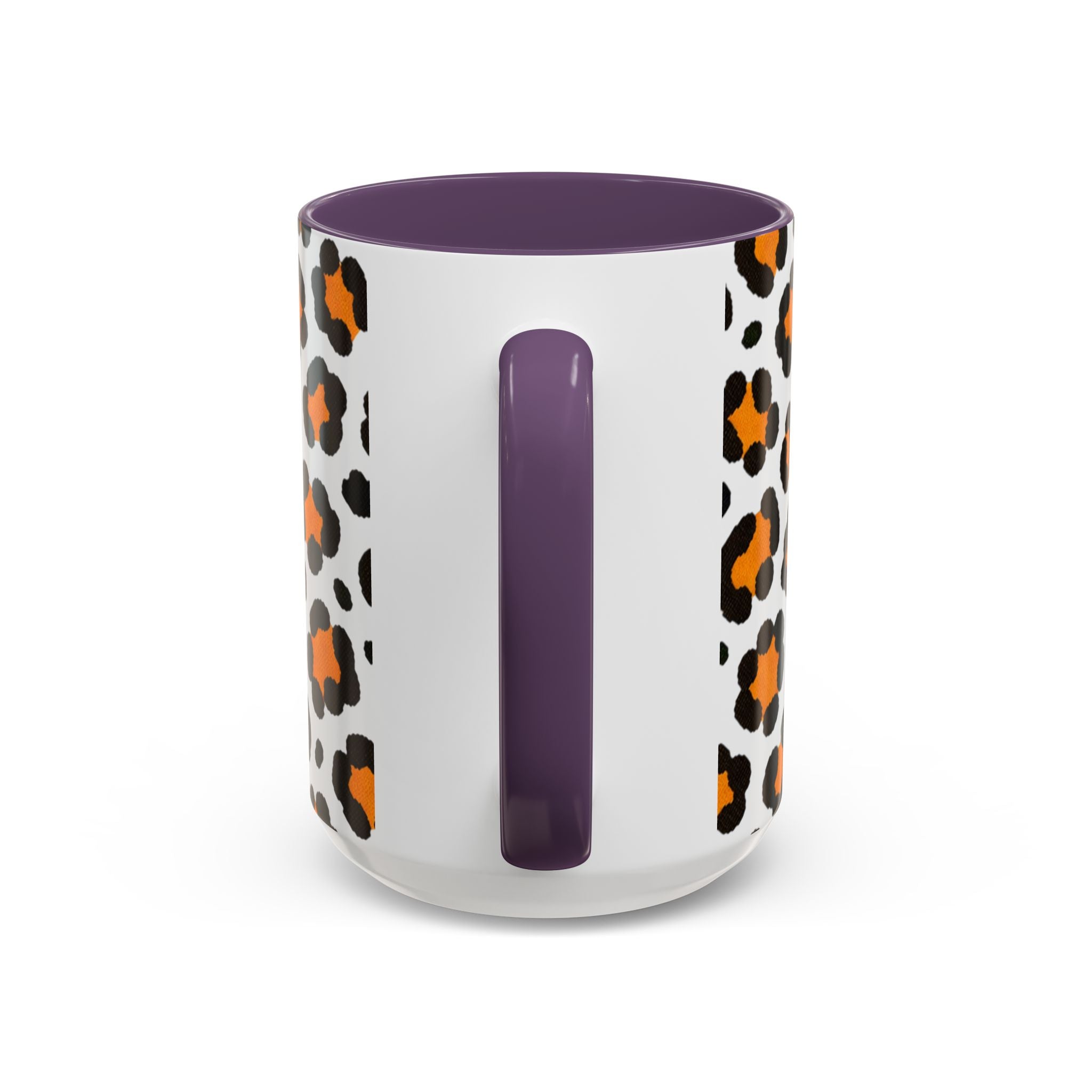 Leopard Print Accent Coffee Mug - Orange & Black Pattern 11/15oz