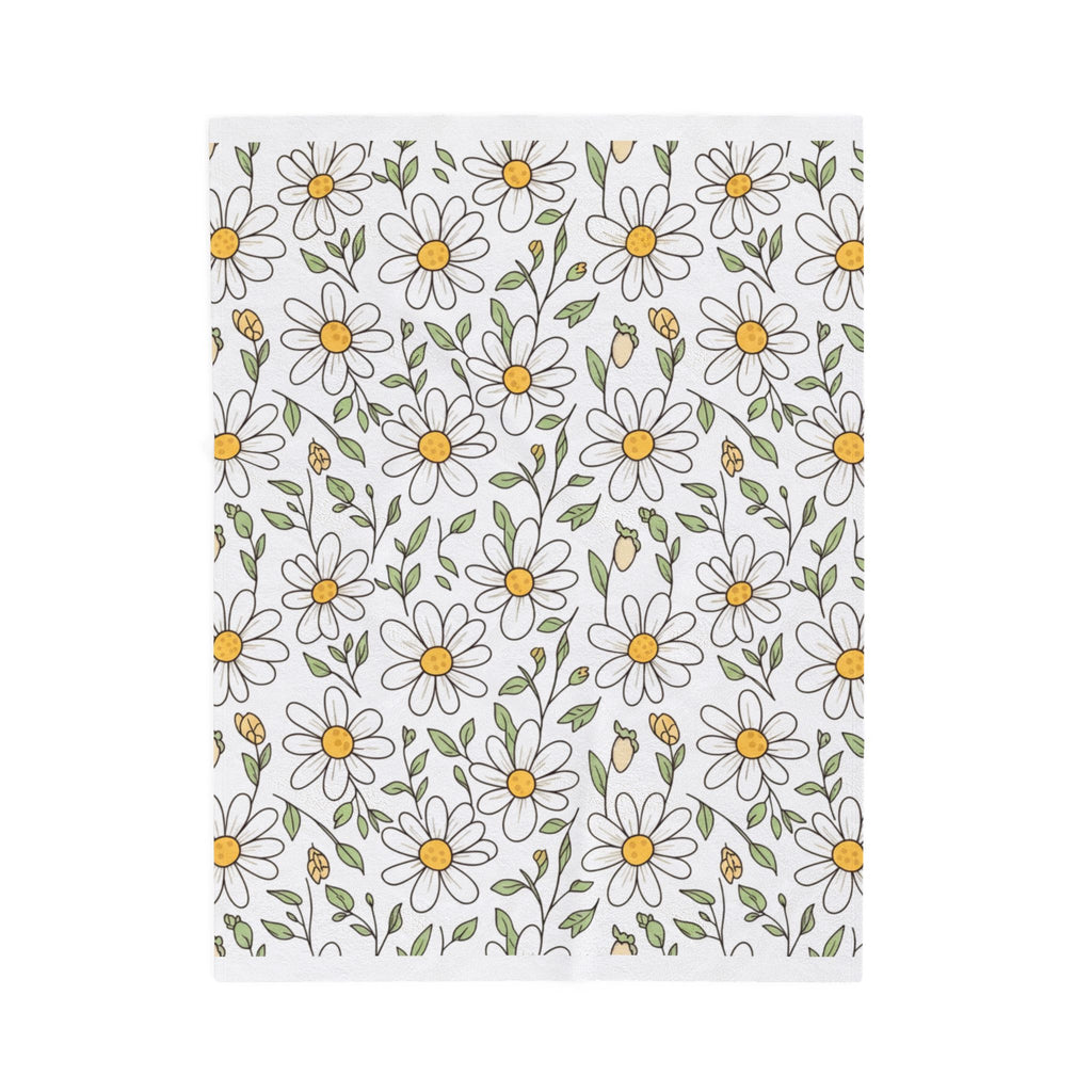 Daisy Floral Velveteen Plush Blanket