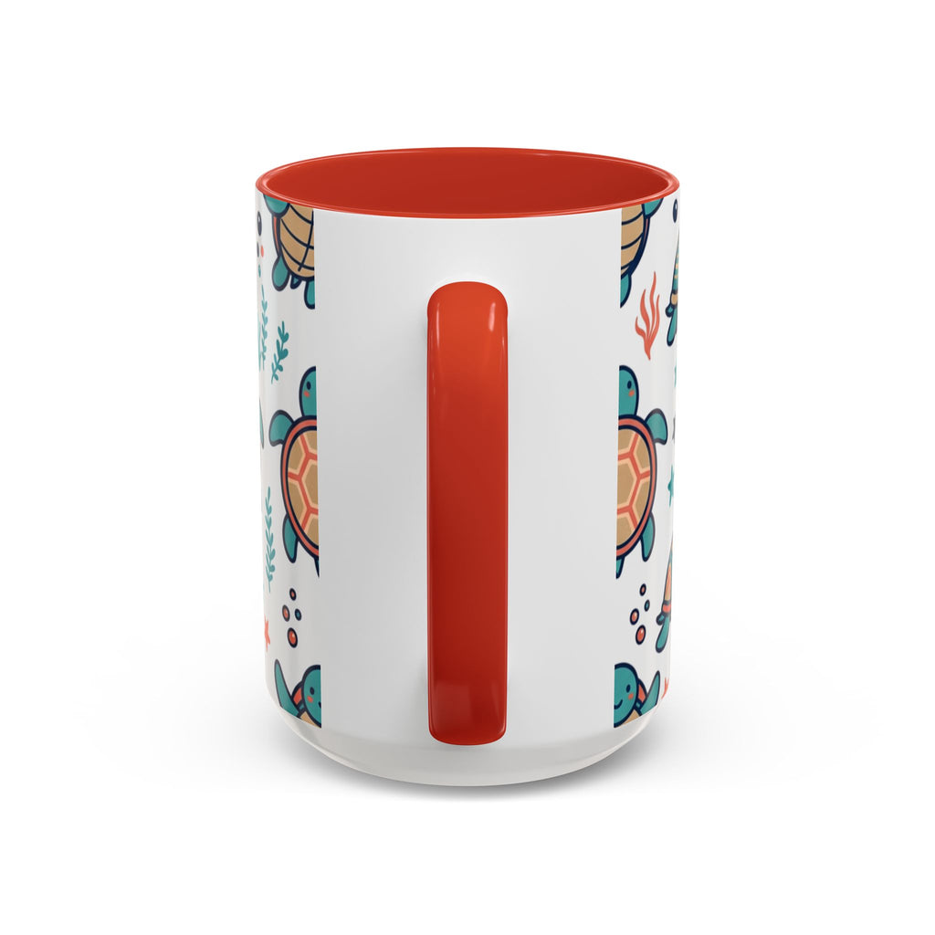 Turtle Pattern Coffee Mug — Cute Sea Turtle Accent Mug (11/15oz)