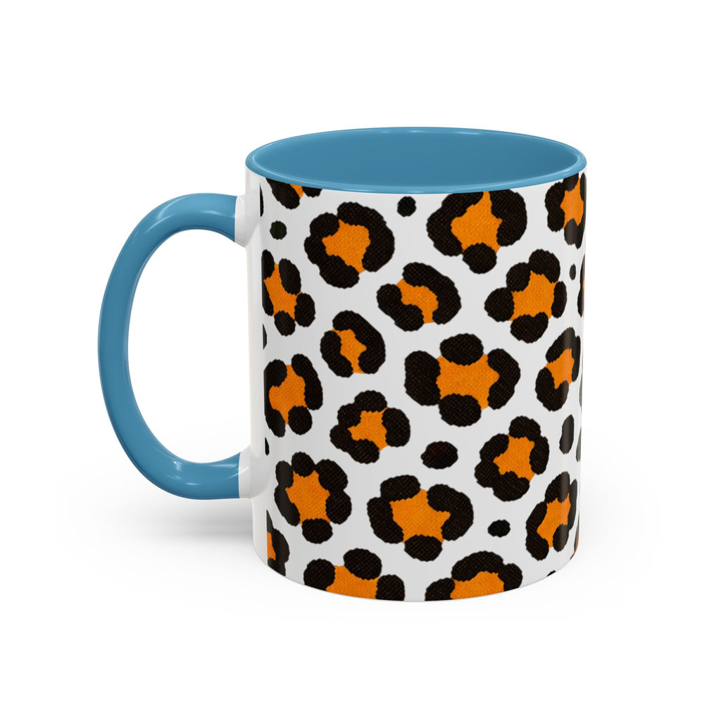 Leopard Print Accent Coffee Mug - Orange & Black Pattern 11/15oz