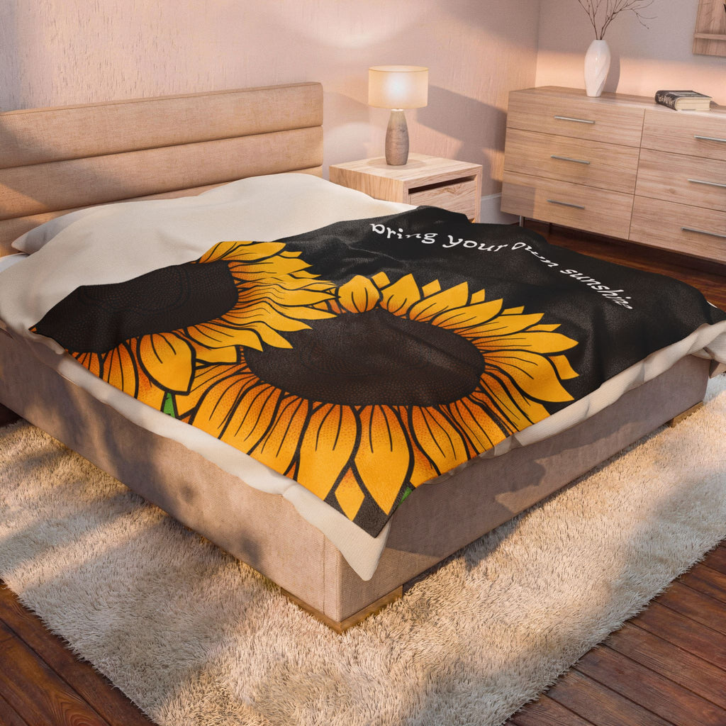 Sunflower "Bring Your Own Sunshine" Plush Blanket