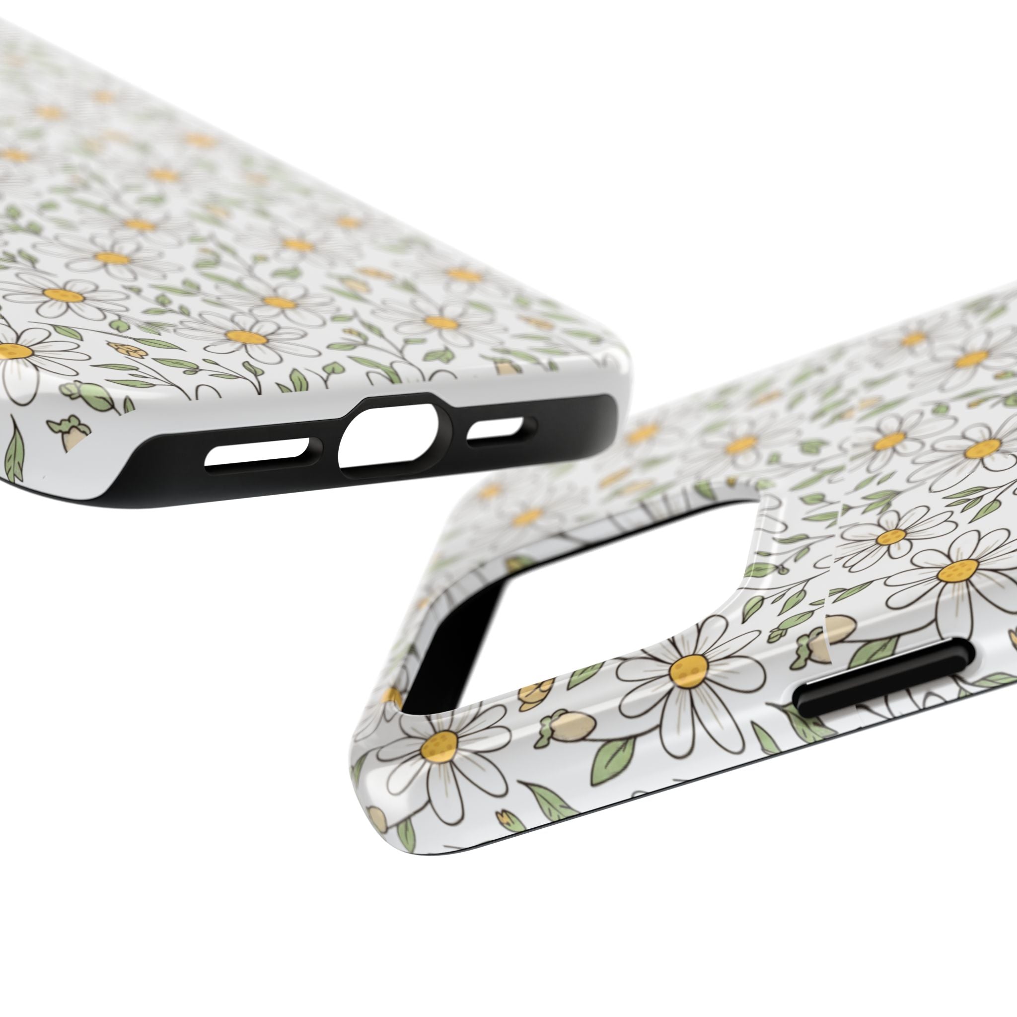Daisy Floral Tough Phone Case — Protective White Spring Pattern
