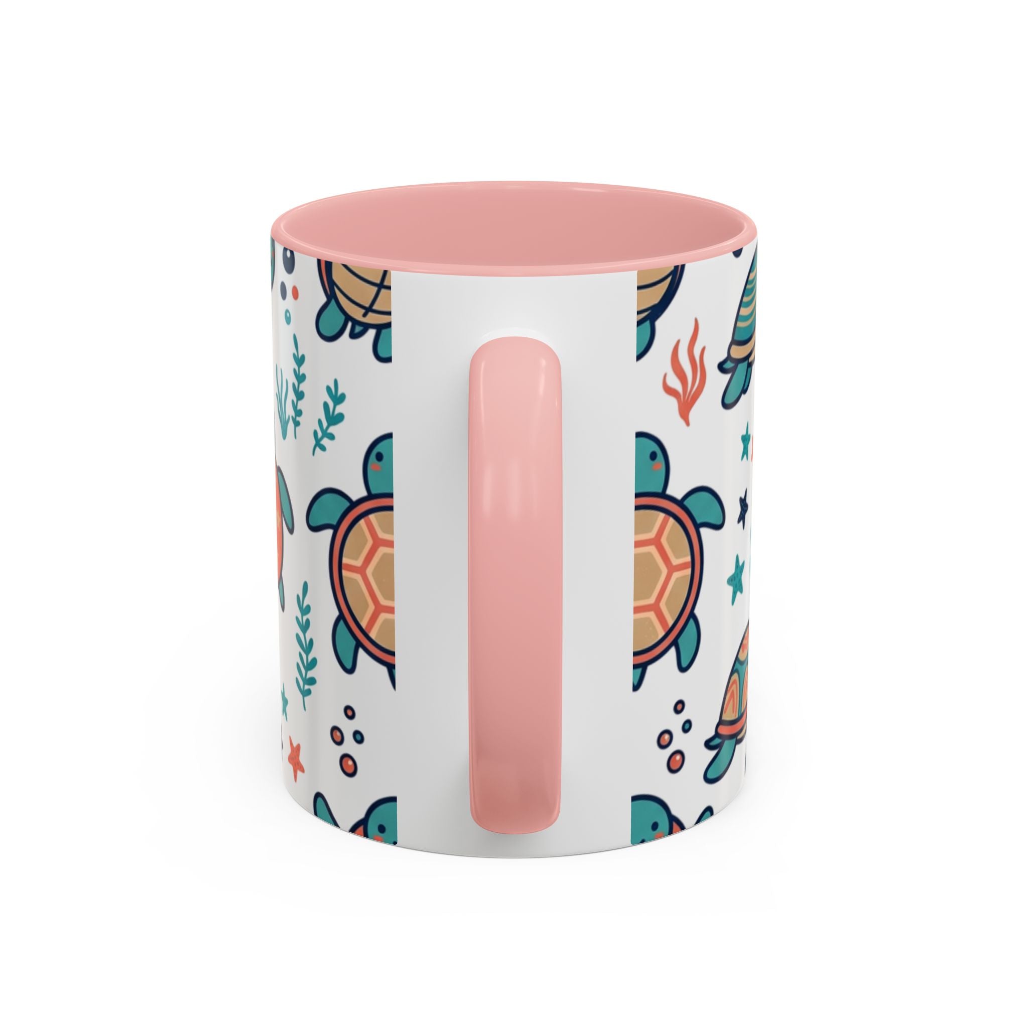 Turtle Pattern Coffee Mug — Cute Sea Turtle Accent Mug (11/15oz)