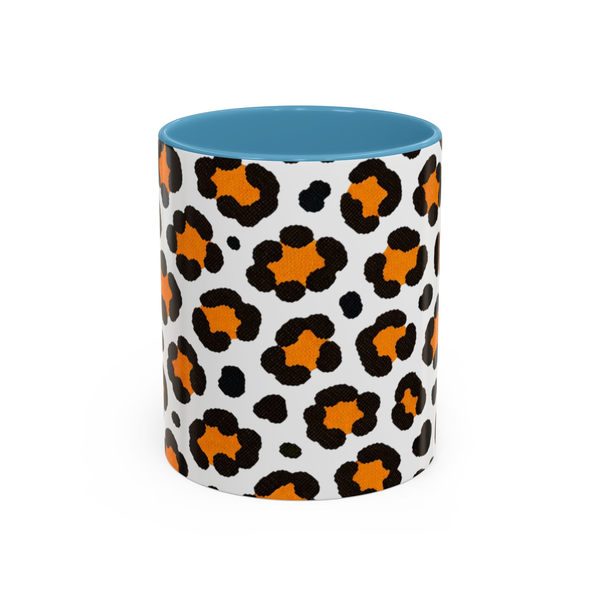 Leopard Print Accent Coffee Mug - Orange & Black Pattern 11/15oz