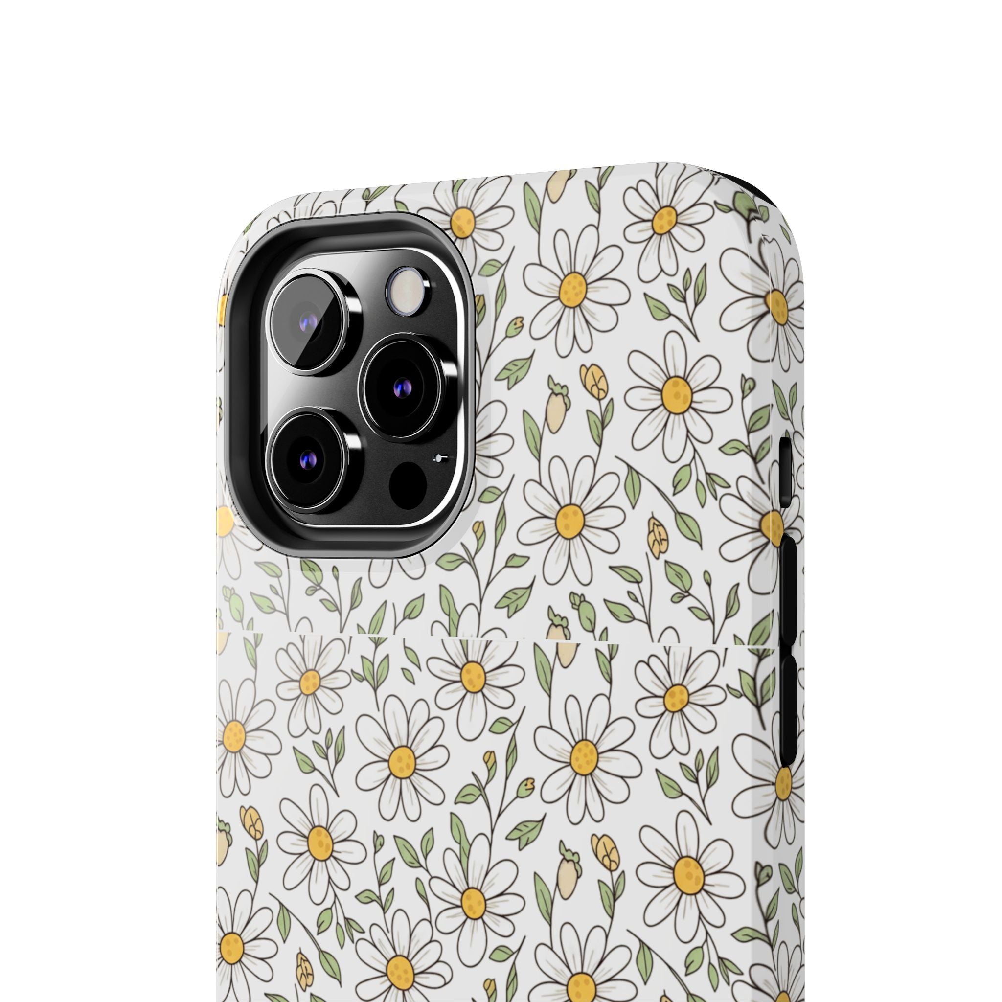 Daisy Floral Tough Phone Case — Protective White Spring Pattern