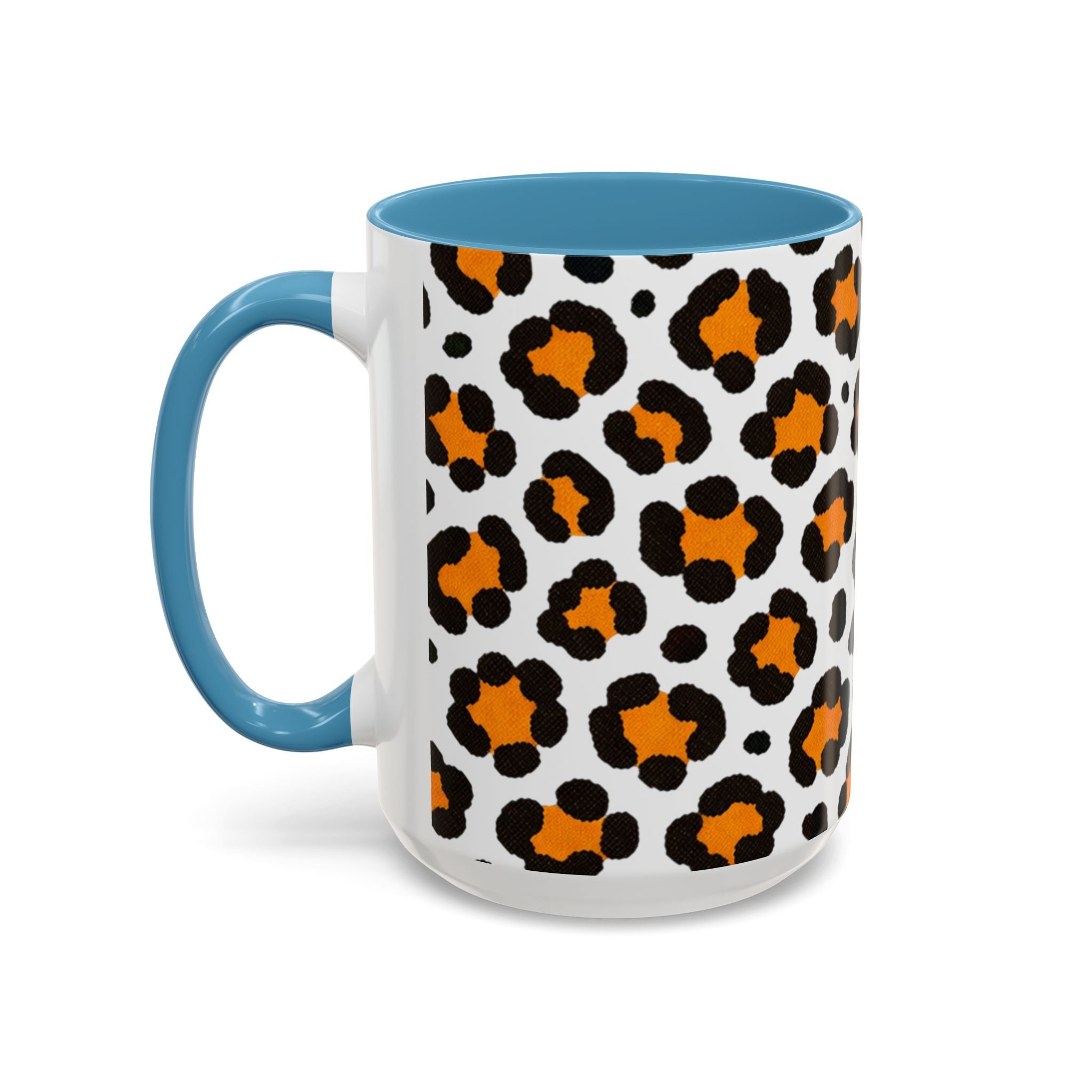 Leopard Print Accent Coffee Mug - Orange & Black Pattern 11/15oz
