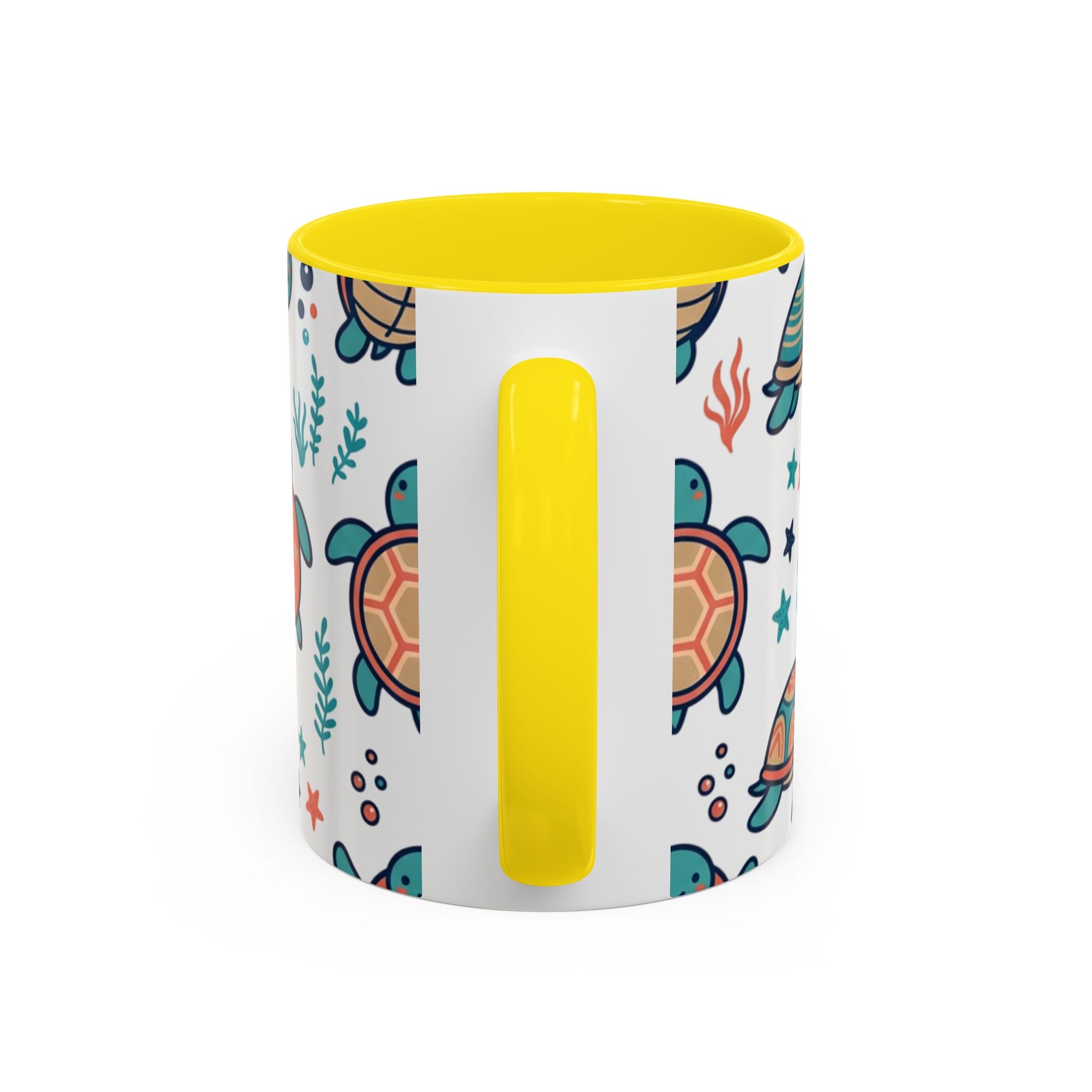 Turtle Pattern Coffee Mug — Cute Sea Turtle Accent Mug (11/15oz)