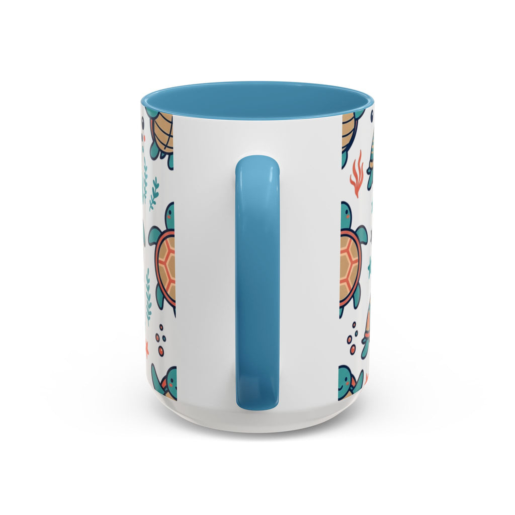 Turtle Pattern Coffee Mug — Cute Sea Turtle Accent Mug (11/15oz)