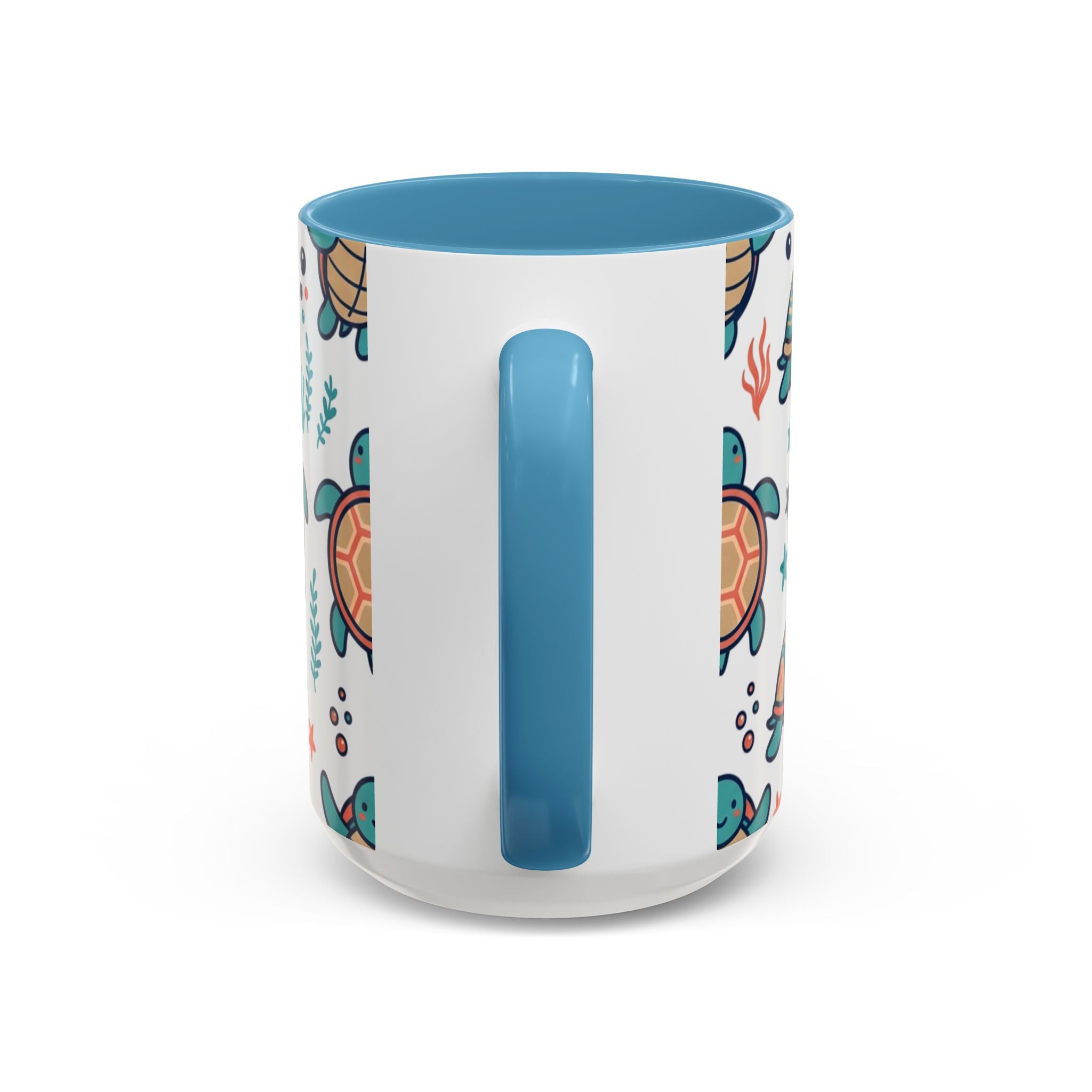 Turtle Pattern Coffee Mug — Cute Sea Turtle Accent Mug (11/15oz)