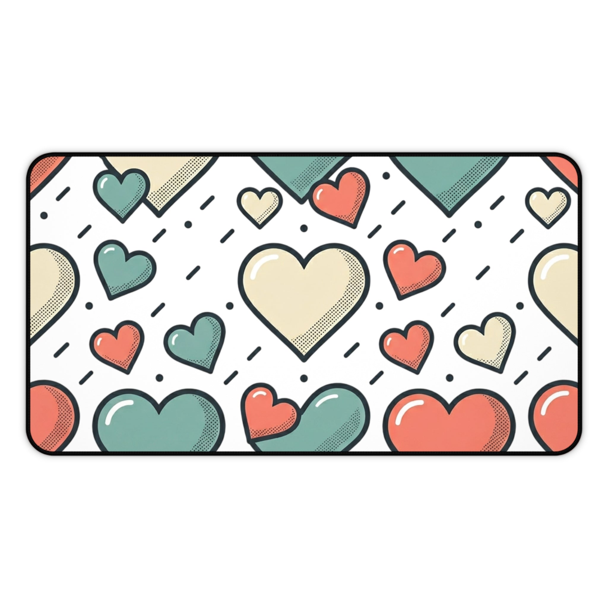 Heart Pattern Desk Mat — Cute Pastel Hearts Mouse Pad for Valentine’s Day & Everyday