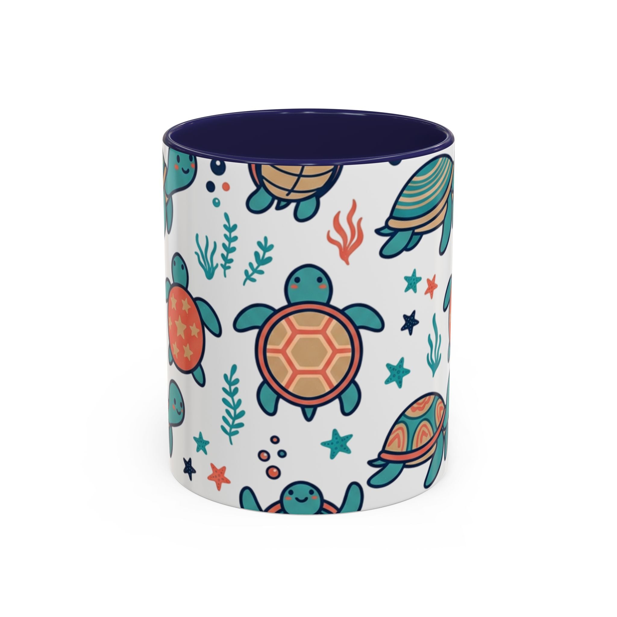 Turtle Pattern Coffee Mug — Cute Sea Turtle Accent Mug (11/15oz)