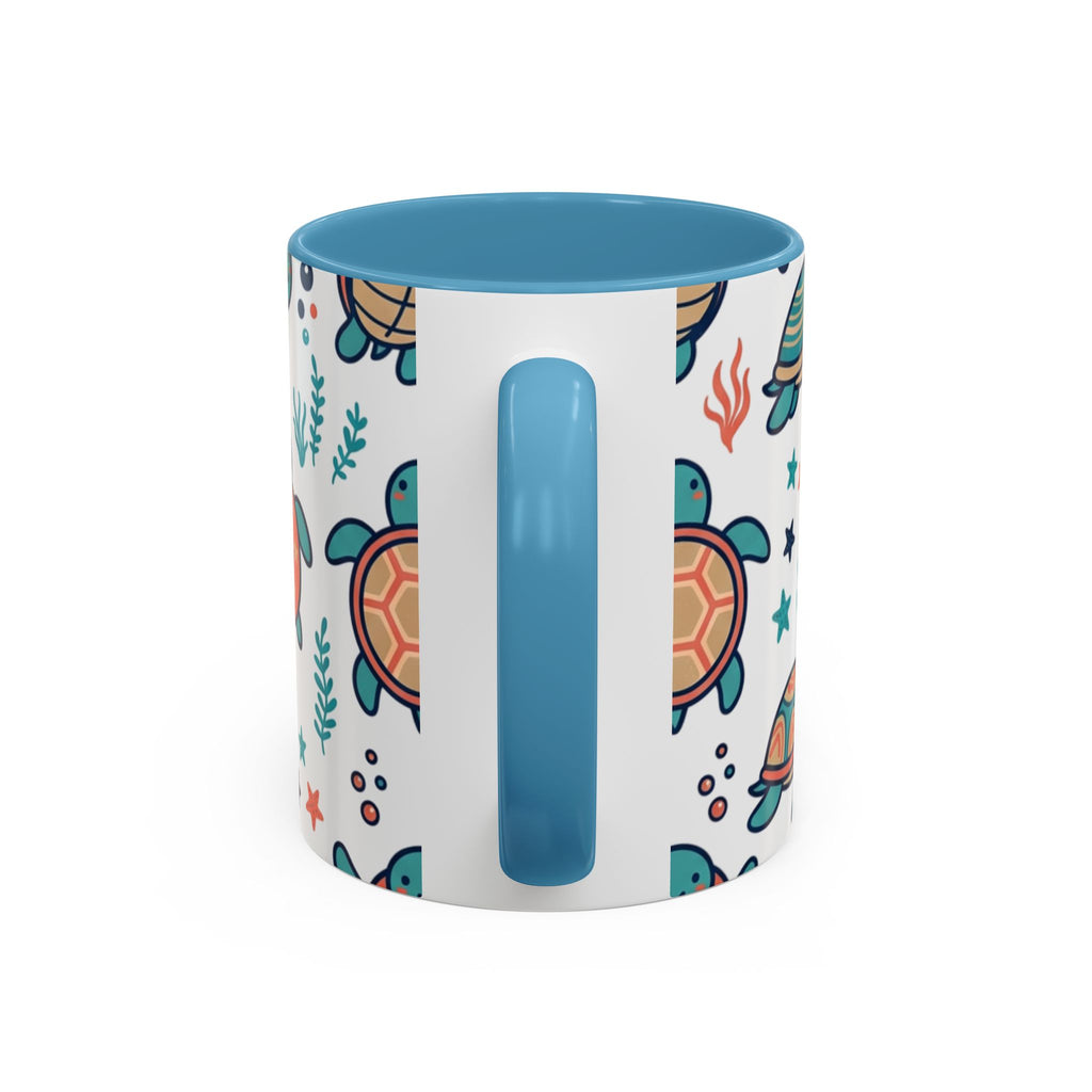 Turtle Pattern Coffee Mug — Cute Sea Turtle Accent Mug (11/15oz)