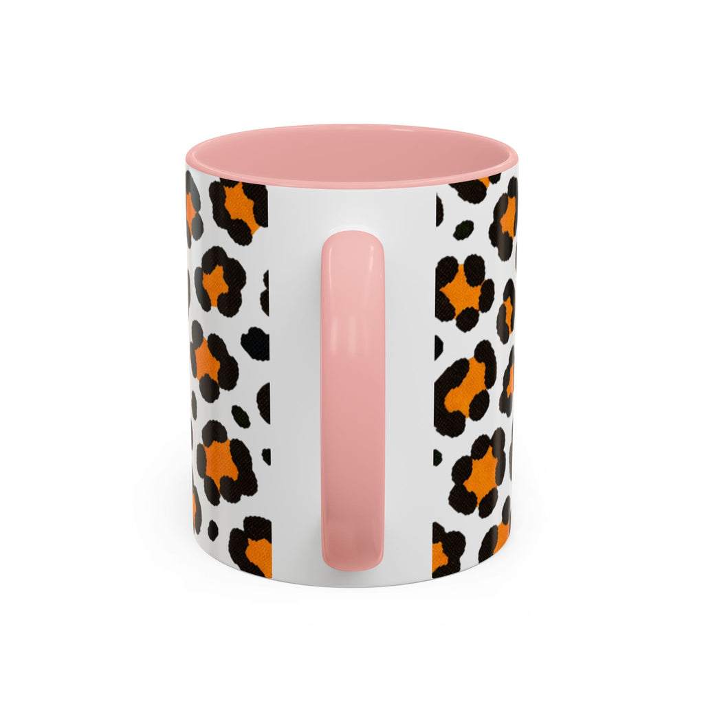 Leopard Print Accent Coffee Mug - Orange & Black Pattern 11/15oz