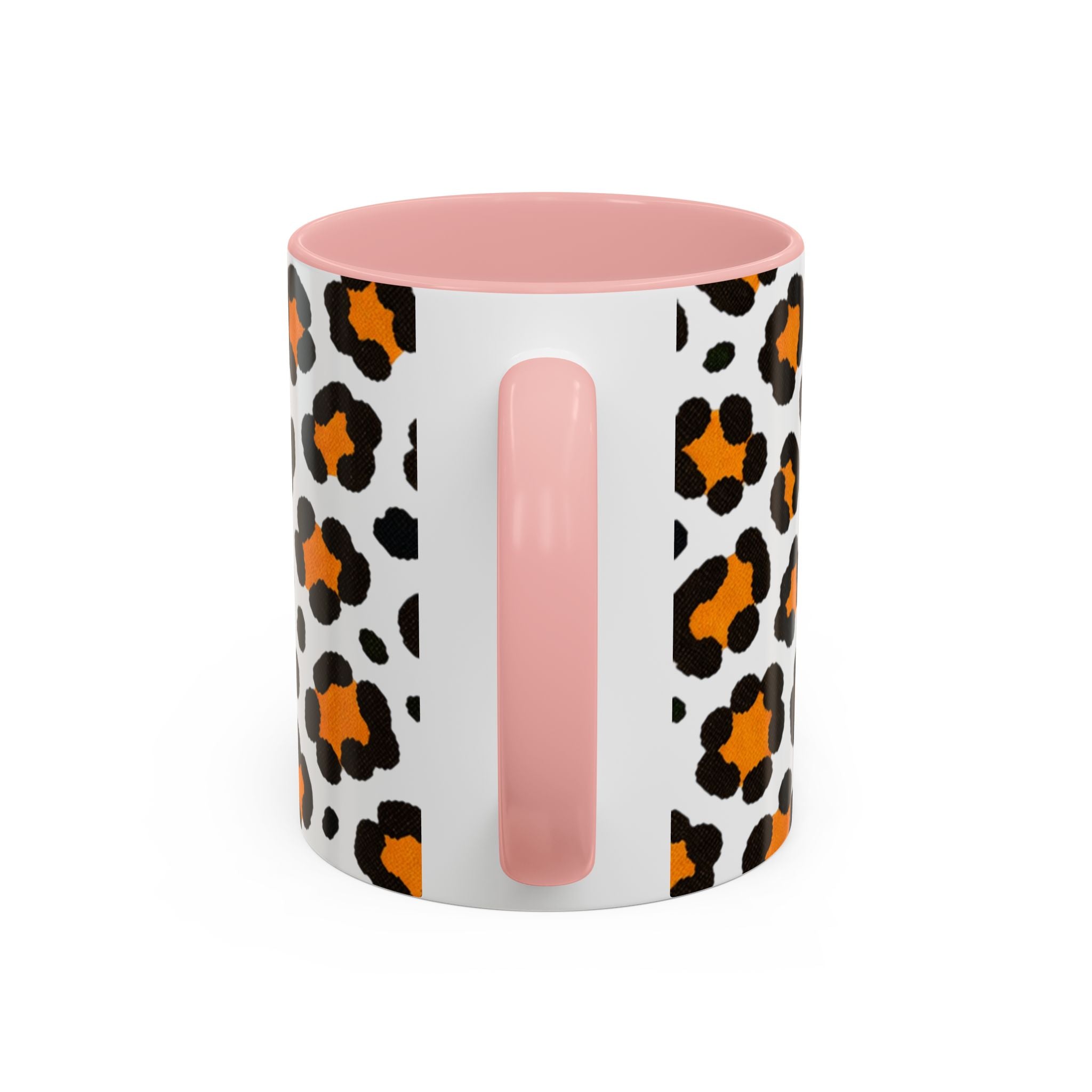 Leopard Print Accent Coffee Mug - Orange & Black Pattern 11/15oz