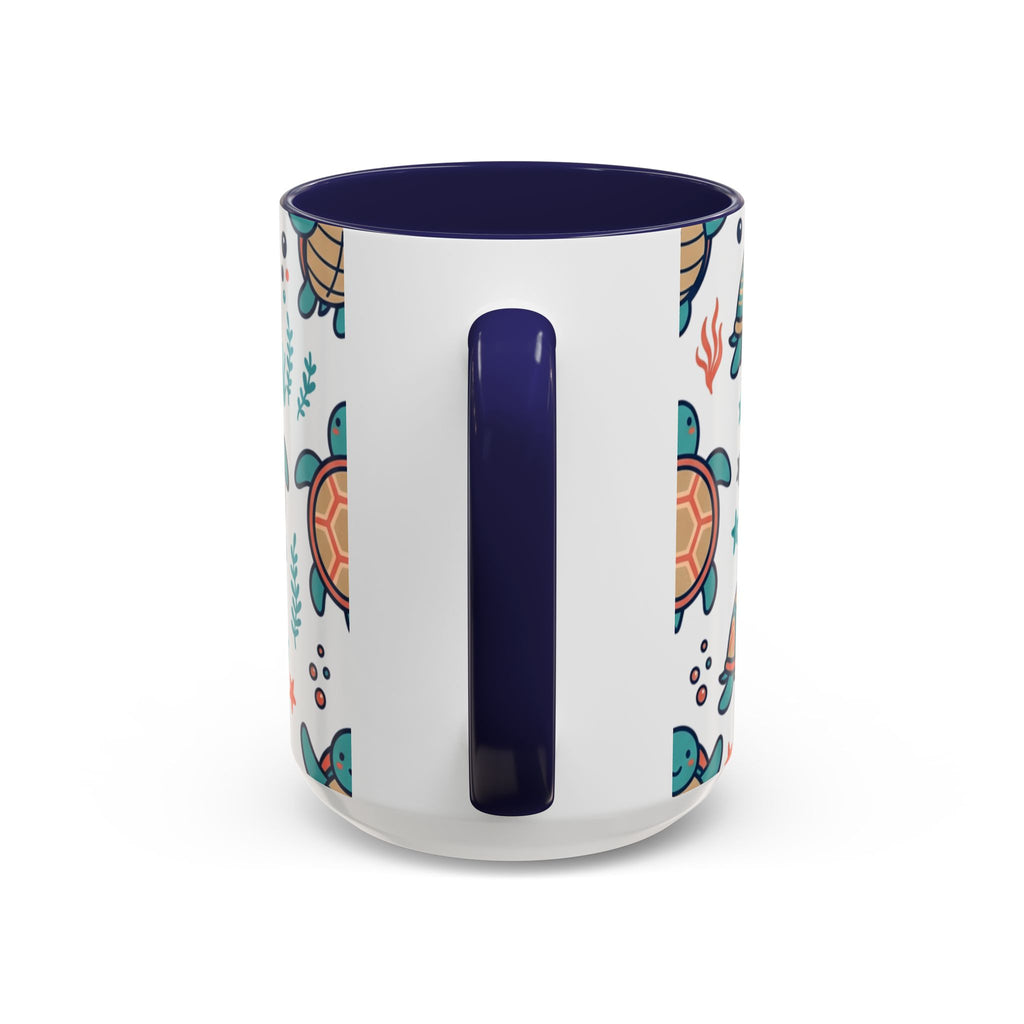 Turtle Pattern Coffee Mug — Cute Sea Turtle Accent Mug (11/15oz)