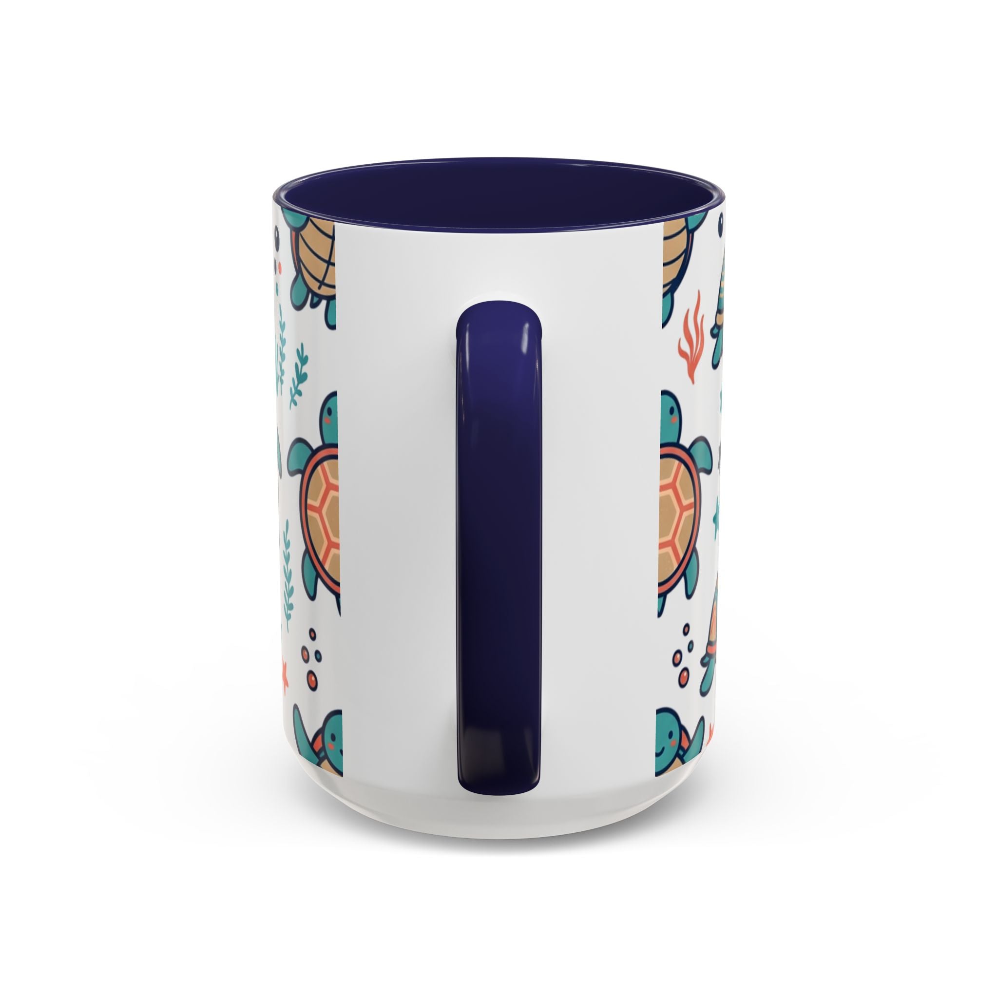 Turtle Pattern Coffee Mug — Cute Sea Turtle Accent Mug (11/15oz)