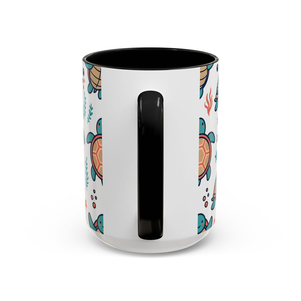 Turtle Pattern Coffee Mug — Cute Sea Turtle Accent Mug (11/15oz)