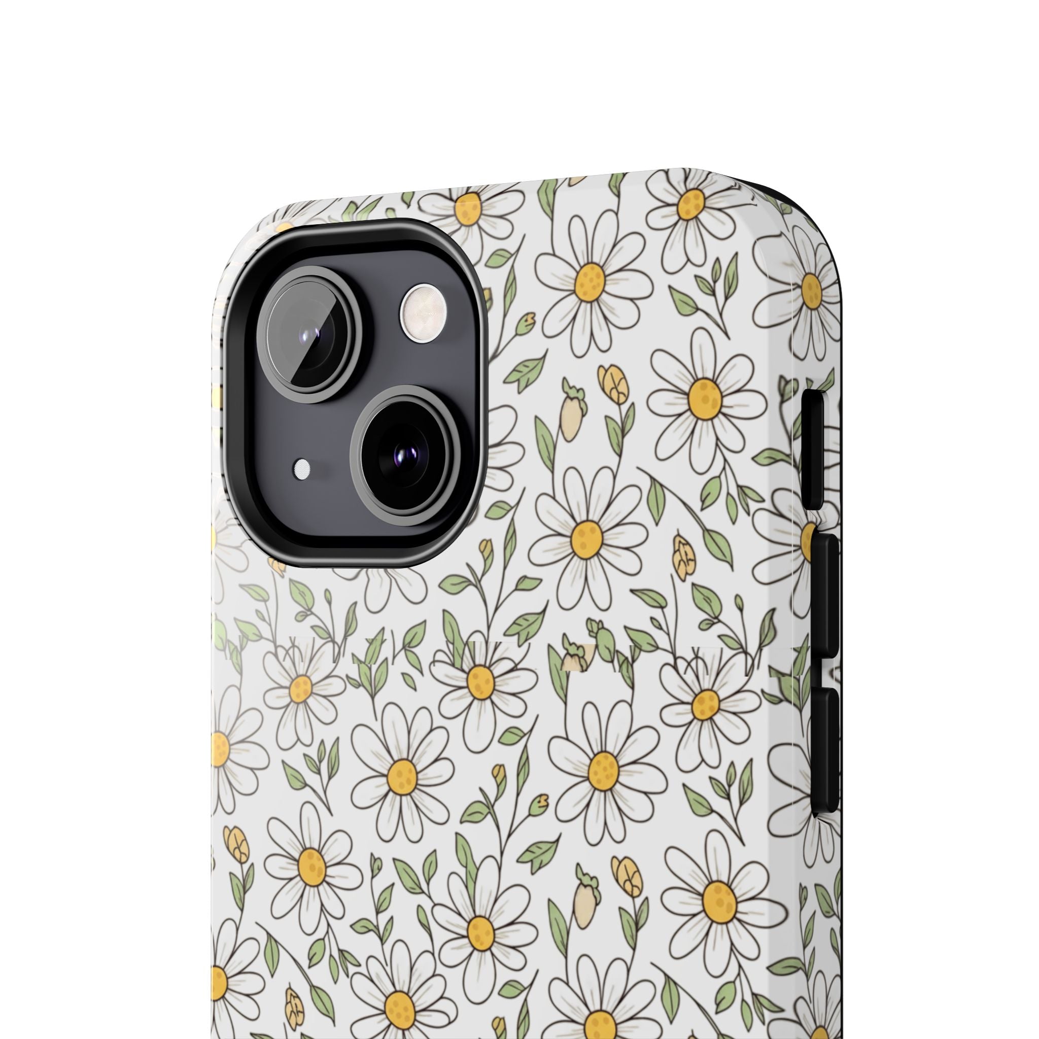 Daisy Floral Tough Phone Case — Protective White Spring Pattern