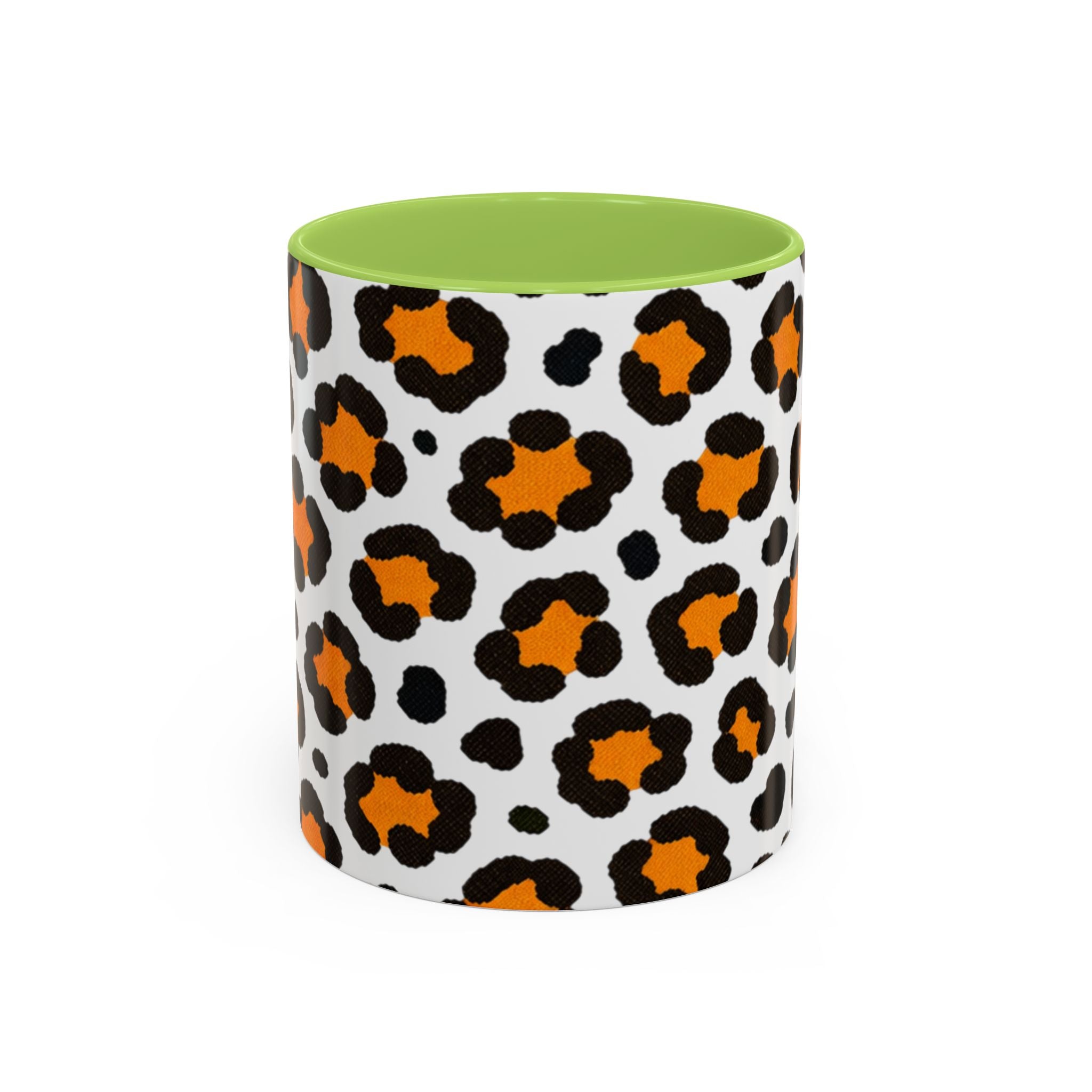 Leopard Print Accent Coffee Mug - Orange & Black Pattern 11/15oz