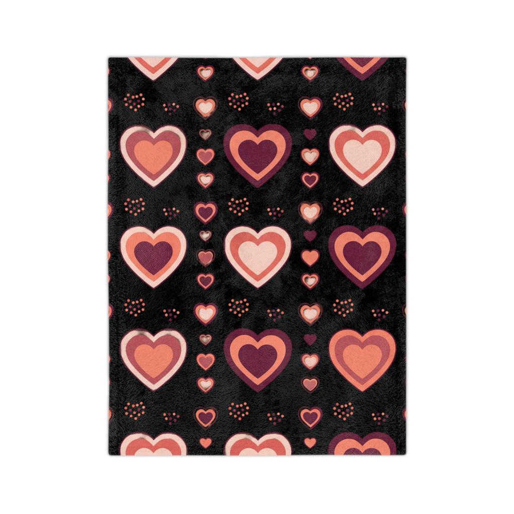 Heart Pattern Velveteen Microfiber Blanket – Cozy Valentine Throw