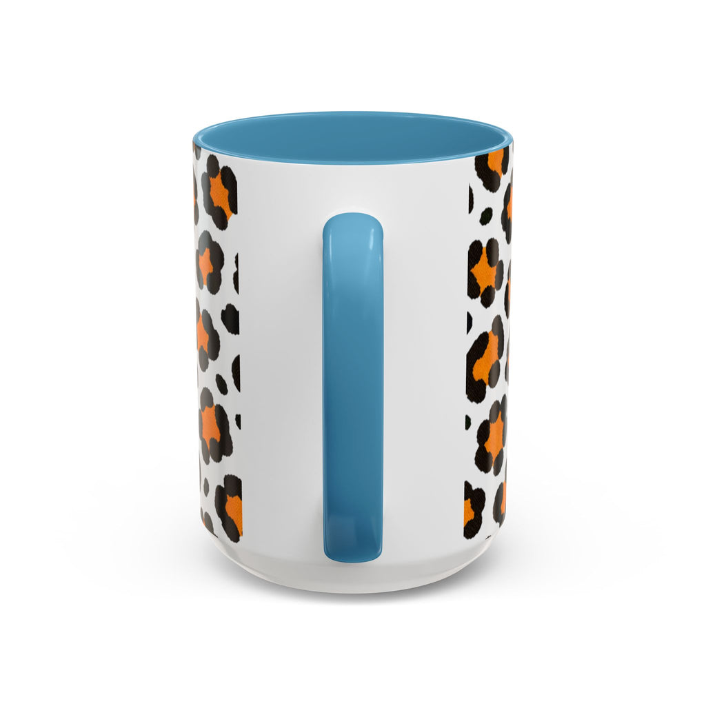 Leopard Print Accent Coffee Mug - Orange & Black Pattern 11/15oz