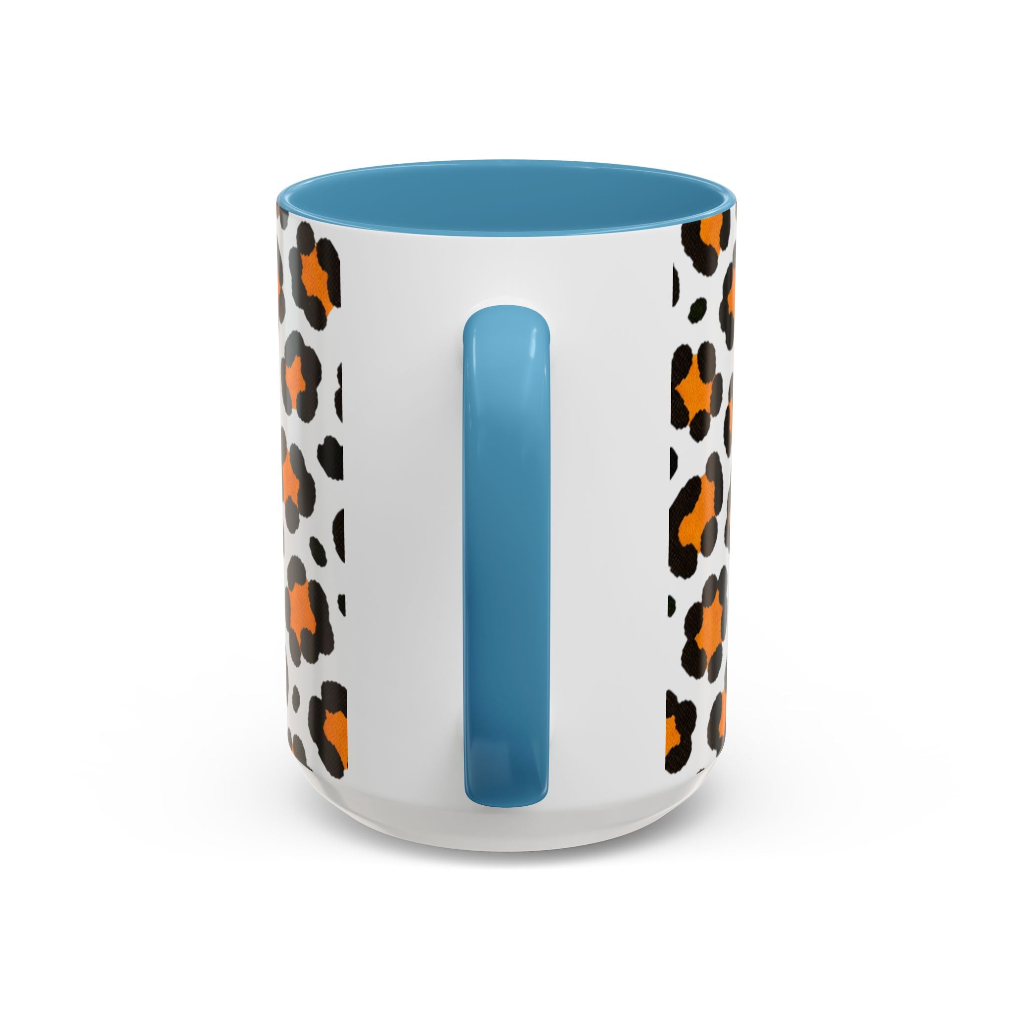 Leopard Print Accent Coffee Mug - Orange & Black Pattern 11/15oz