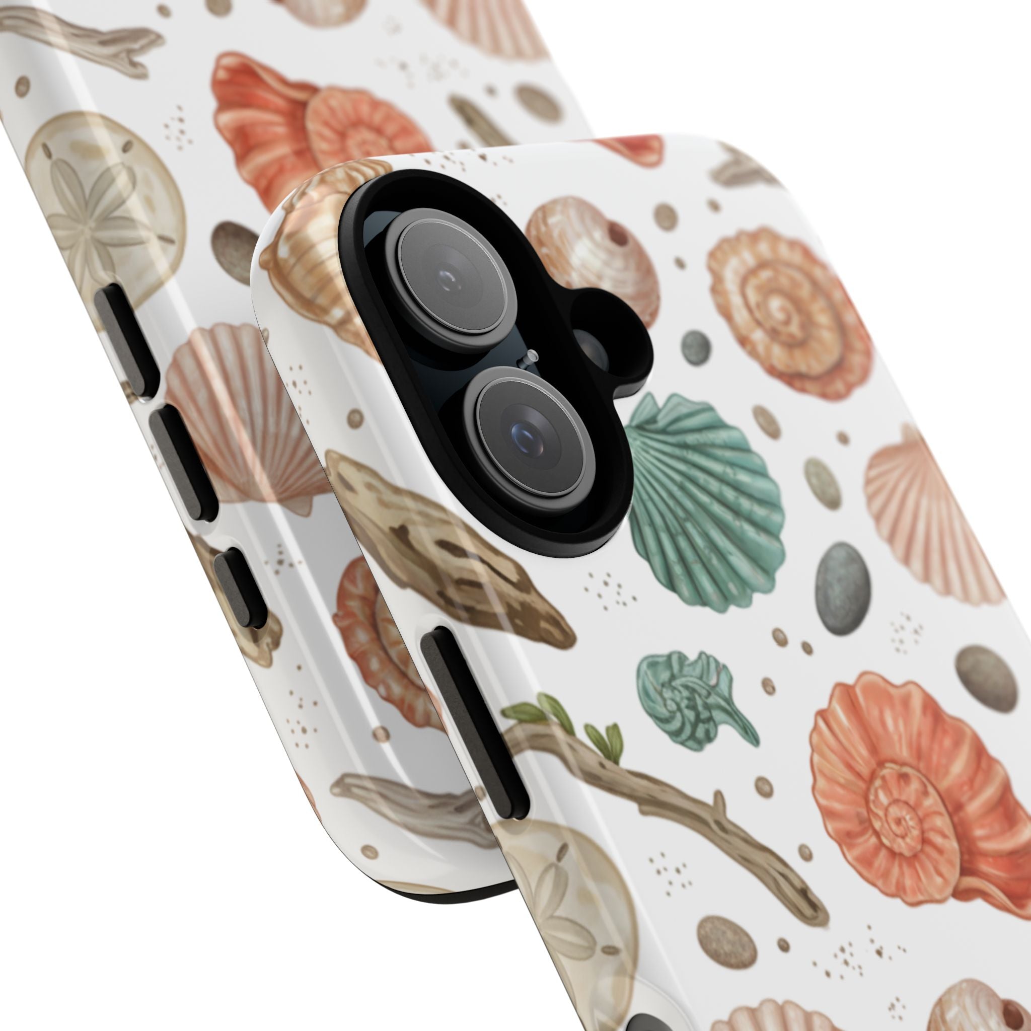 Seashell Pattern Phone Case - Coastal Beach Shells Protective Tough Case